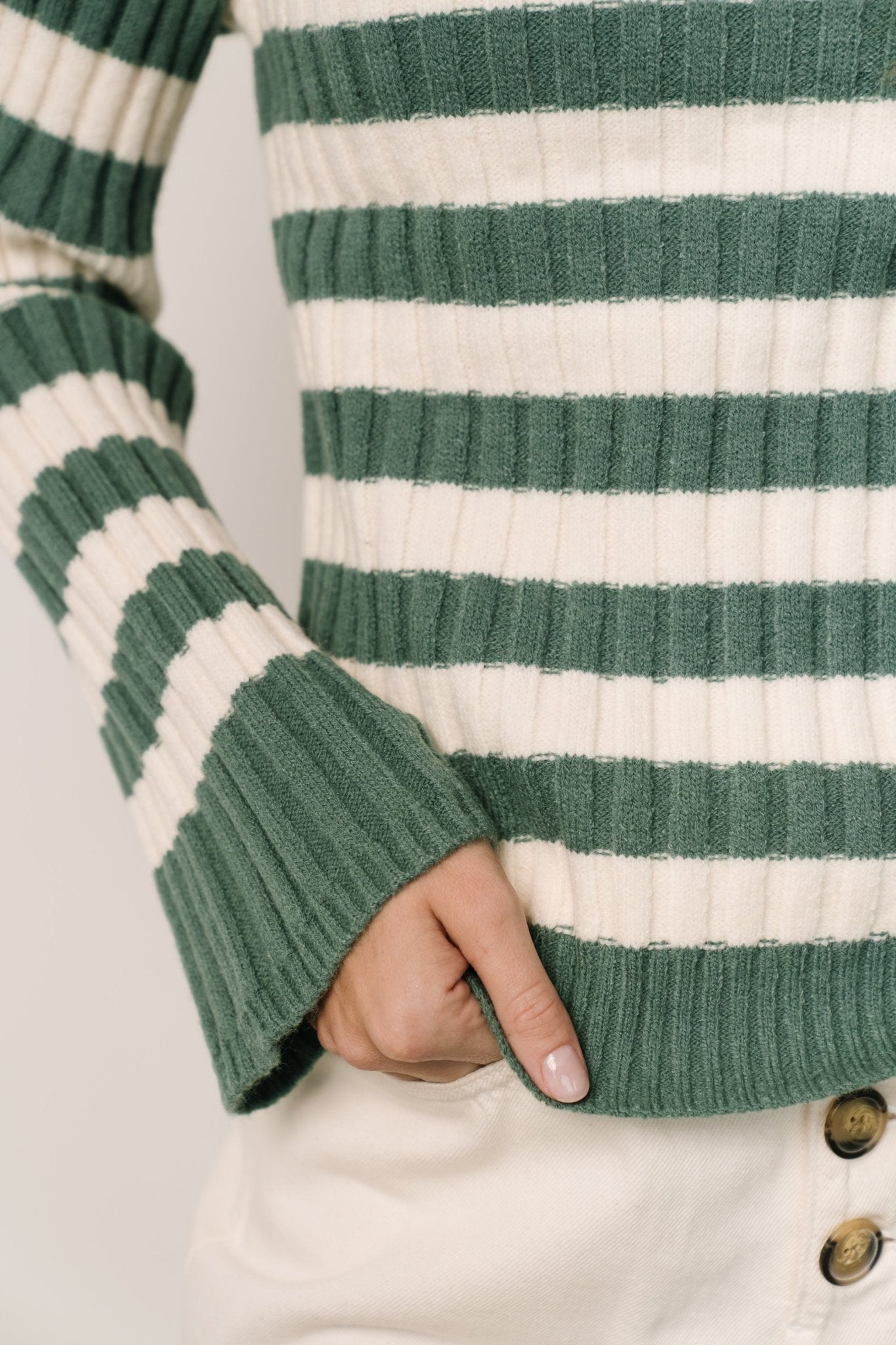 Carrie Striped Sweater | Teal + Ivory 2025 Unisex For Sale