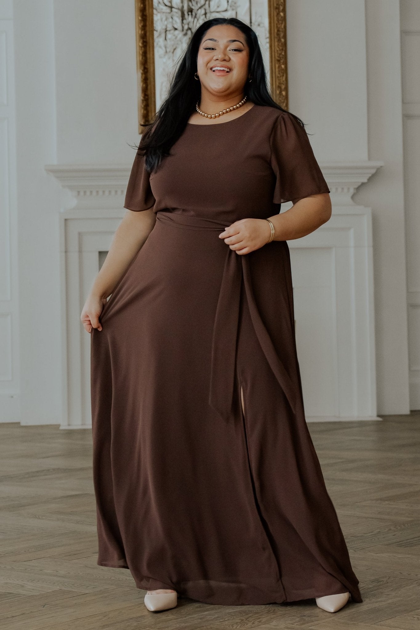 Naomi Short Sleeve Maxi Dress | Espresso Free Shipping New Styles