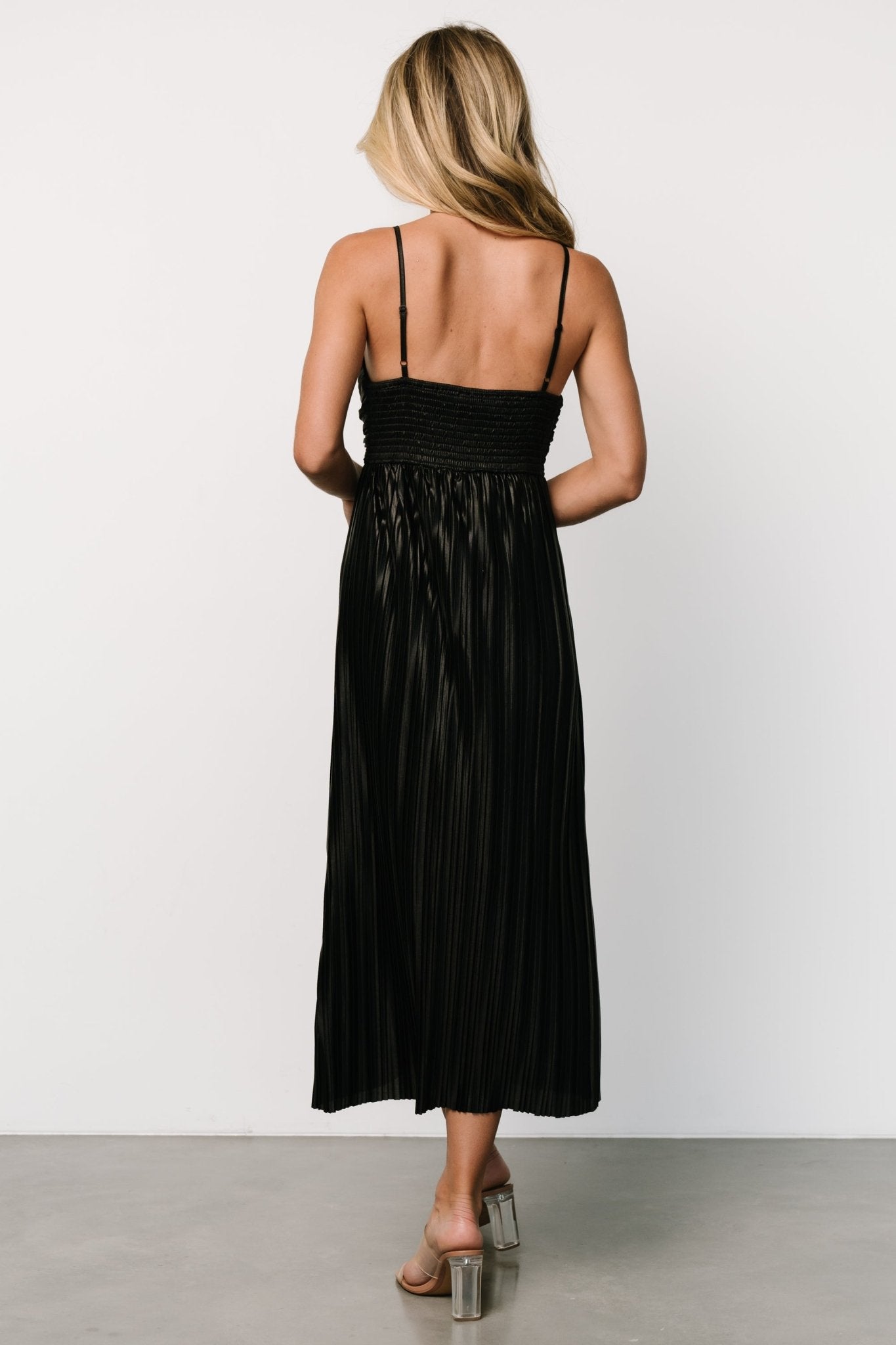 Cecilia Pleated Dress | Black Pay With Paypal Online