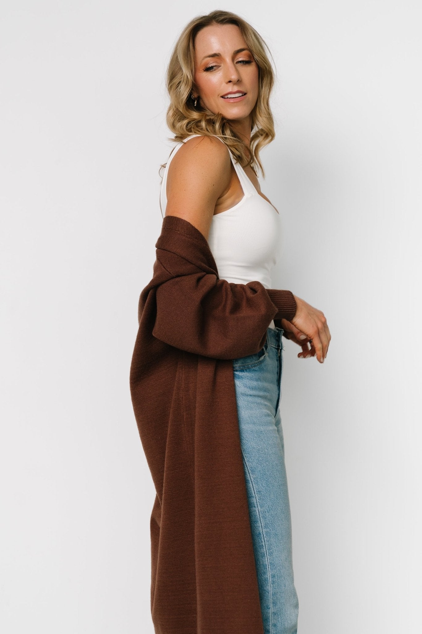 Ethel Long Cardigan | Dark Brown Sale Online Shop