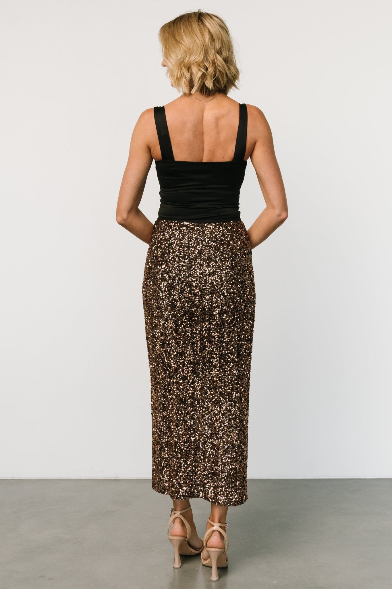 Charmed Sequin Midi Skirt | Bronze Many Kinds Of Online