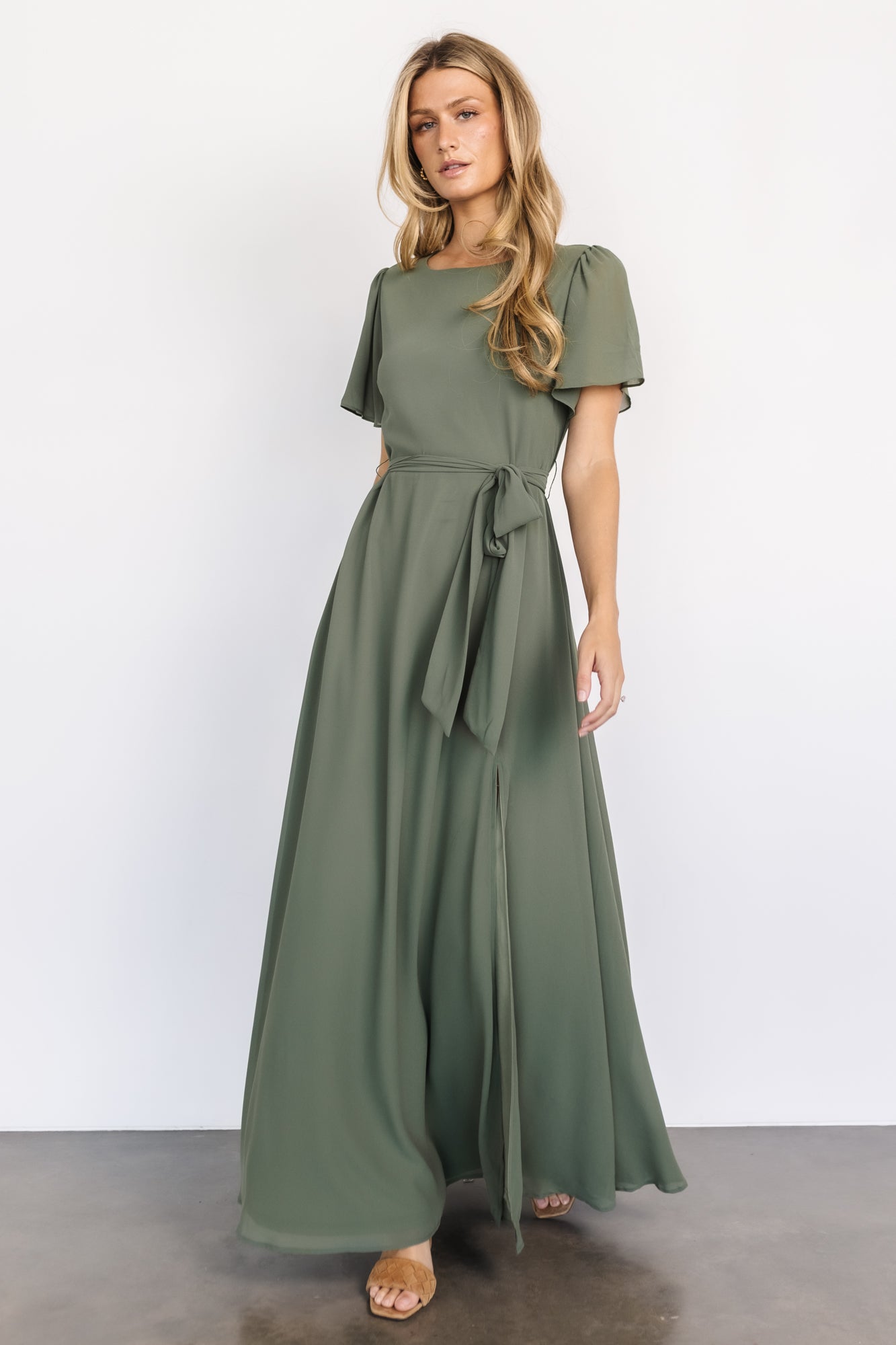 Naomi Short Sleeve Maxi Dress | Dark Sage Discount Best Store To Get