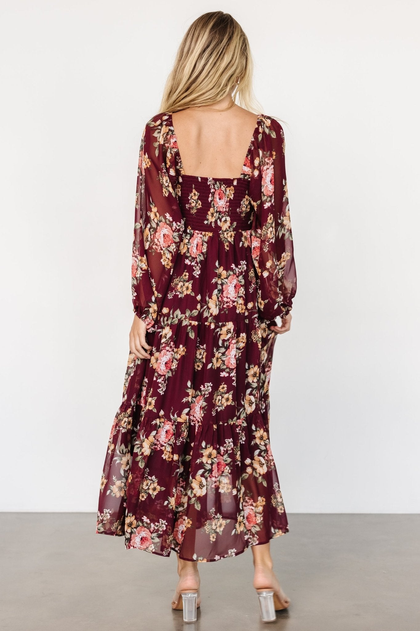 Kristy Maxi Dress | Wine Floral Cheap Online Store Manchester