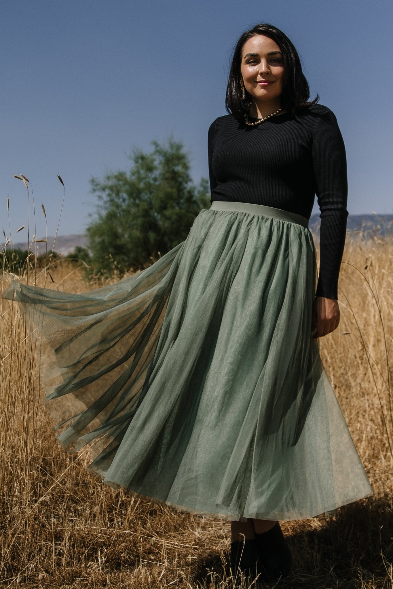 Mila Tulle Skirt | Dark Sage Cheap Sale Many Kinds Of