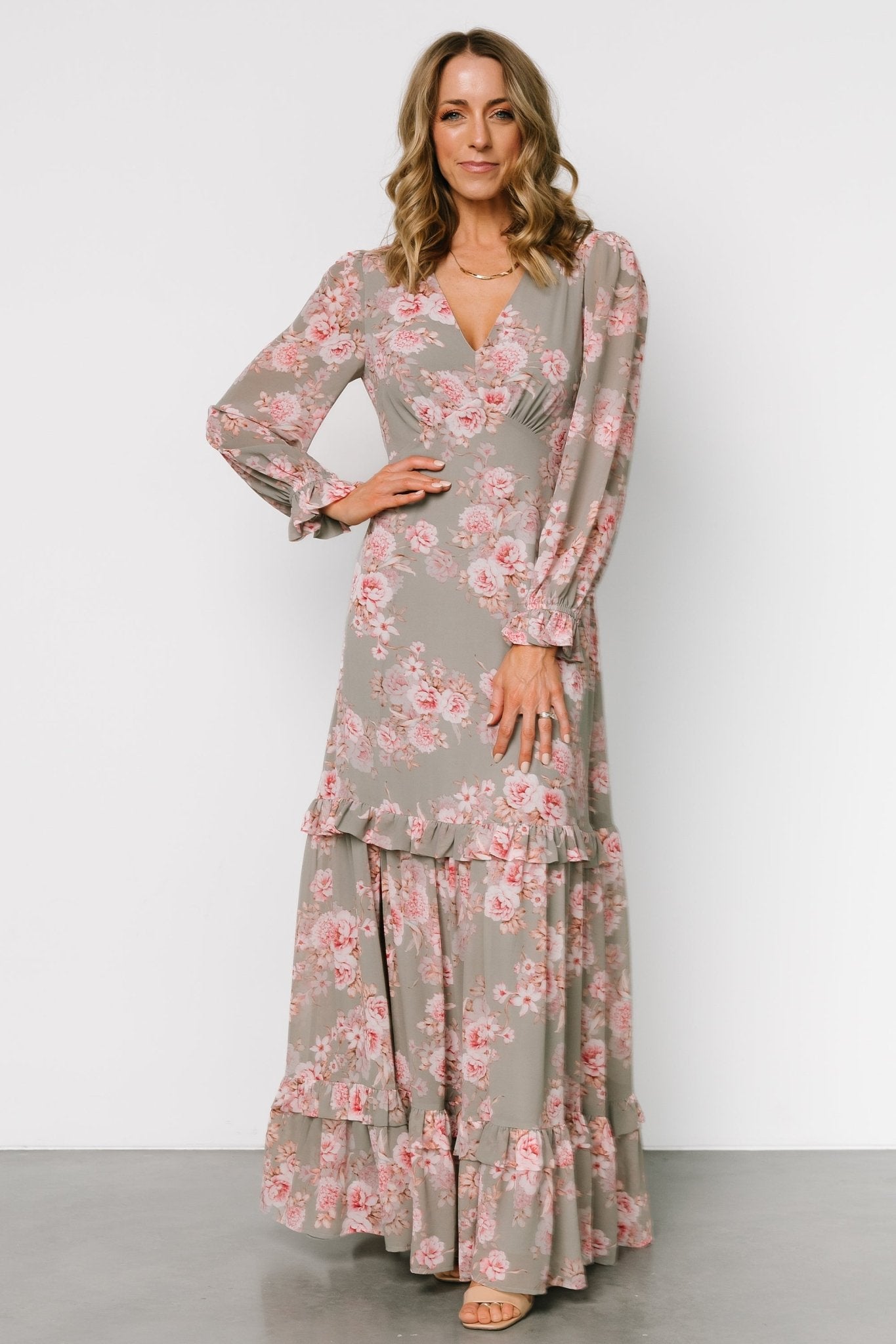 Liliana Maxi Dress | Dusty Sage + Rose Visa Payment For Sale