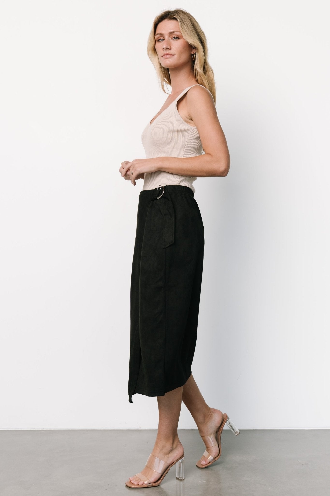 Malika Faux Wrap Skirt | Black With Paypal Cheap Pice