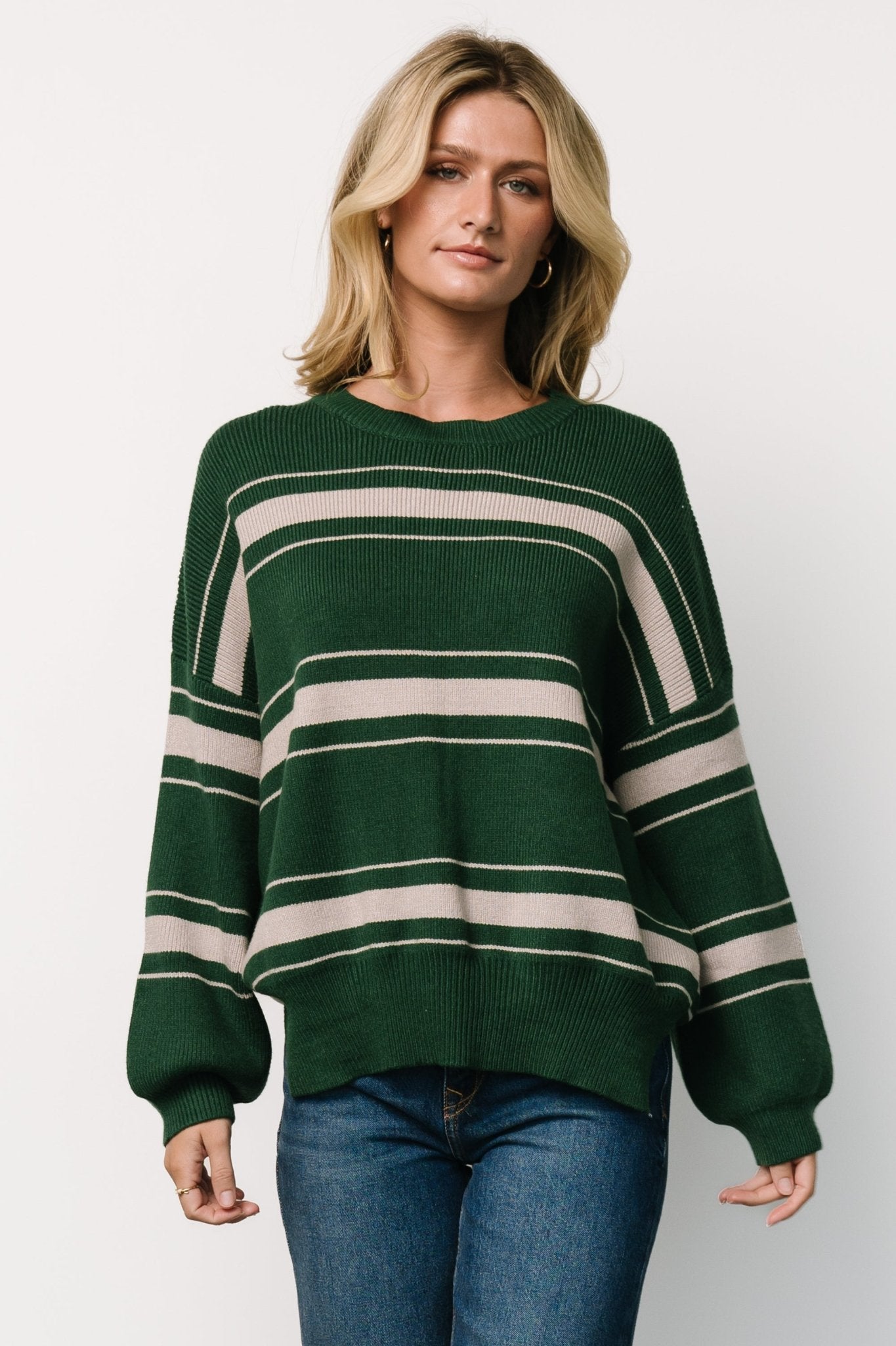 Charlie Striped Sweater | Dark Green Quality Free Shipping Outlet