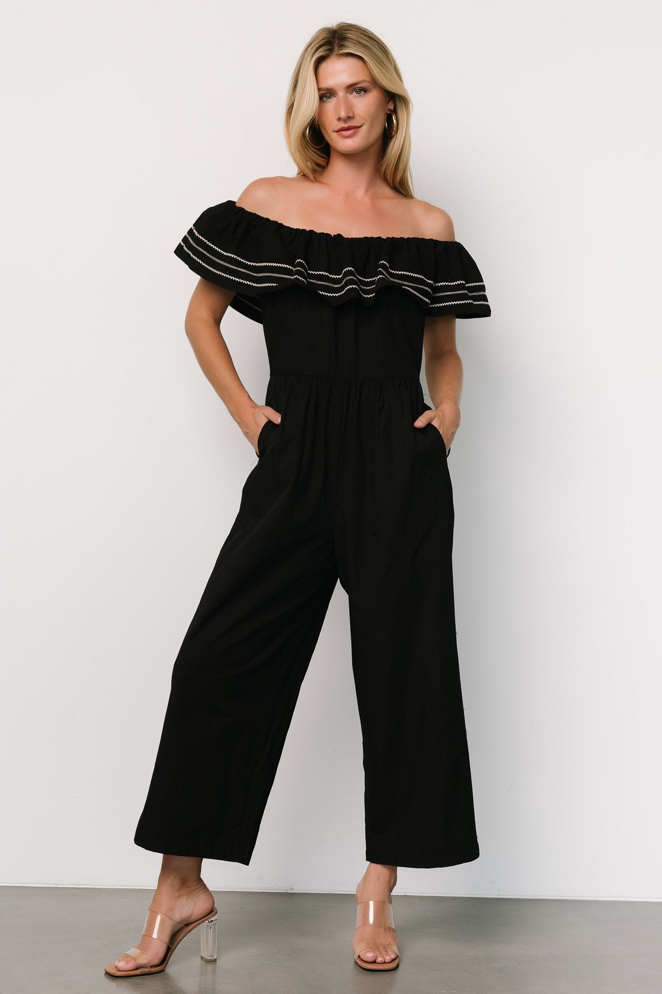 Reyna Off Shoulder Jumpsuit | Black Buy Cheap Official Site