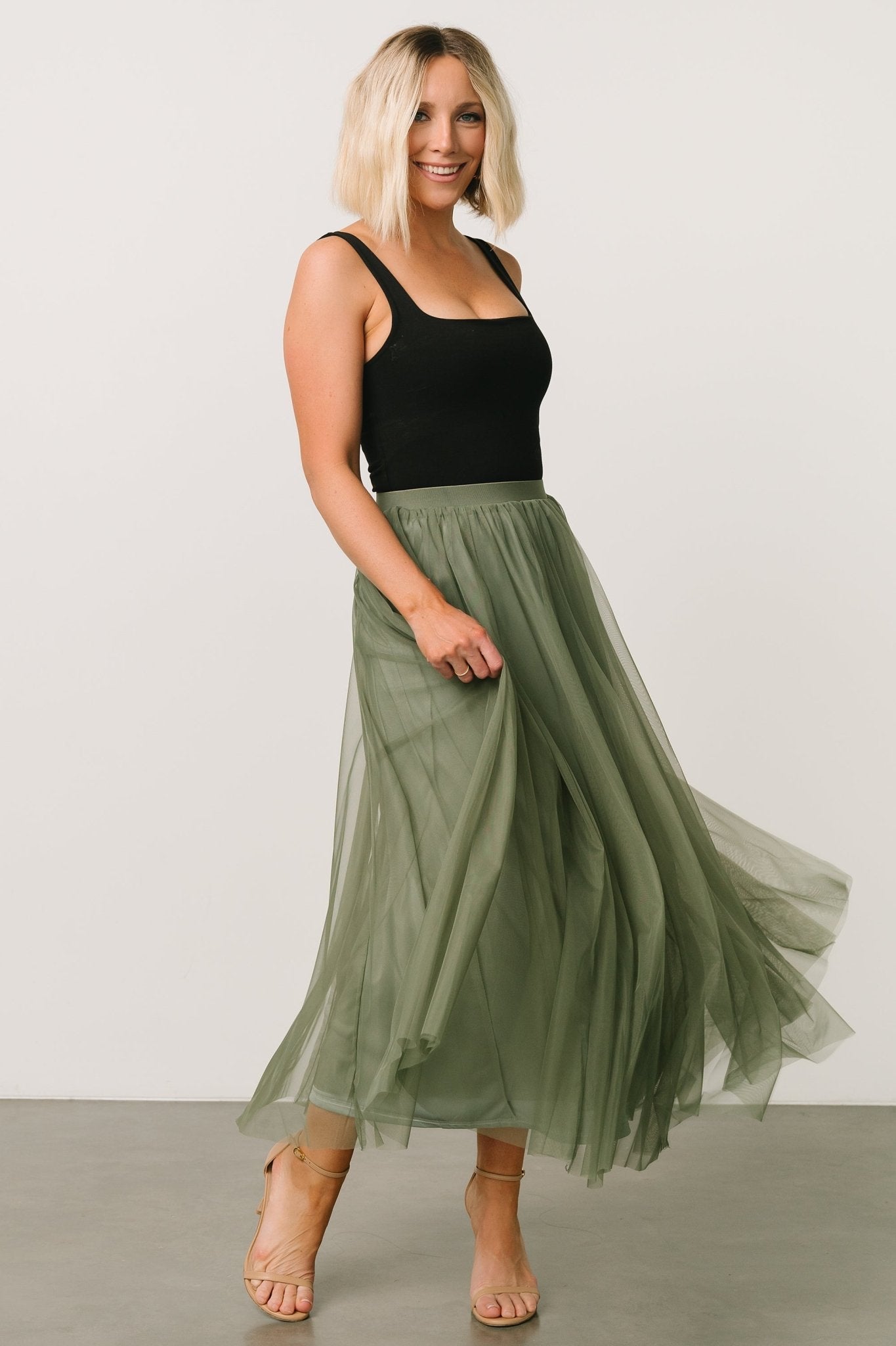 Mila Tulle Skirt | Dark Sage Cheap Sale Many Kinds Of