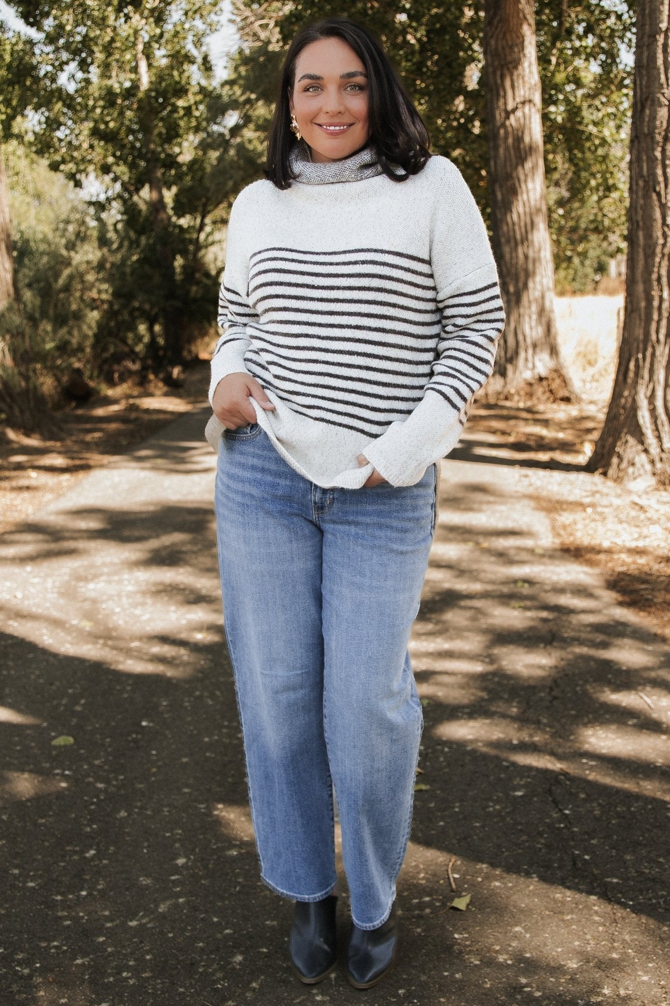 Pennington Turtleneck Sweater | Cream Multi Stripe Tumblr Cheap Online