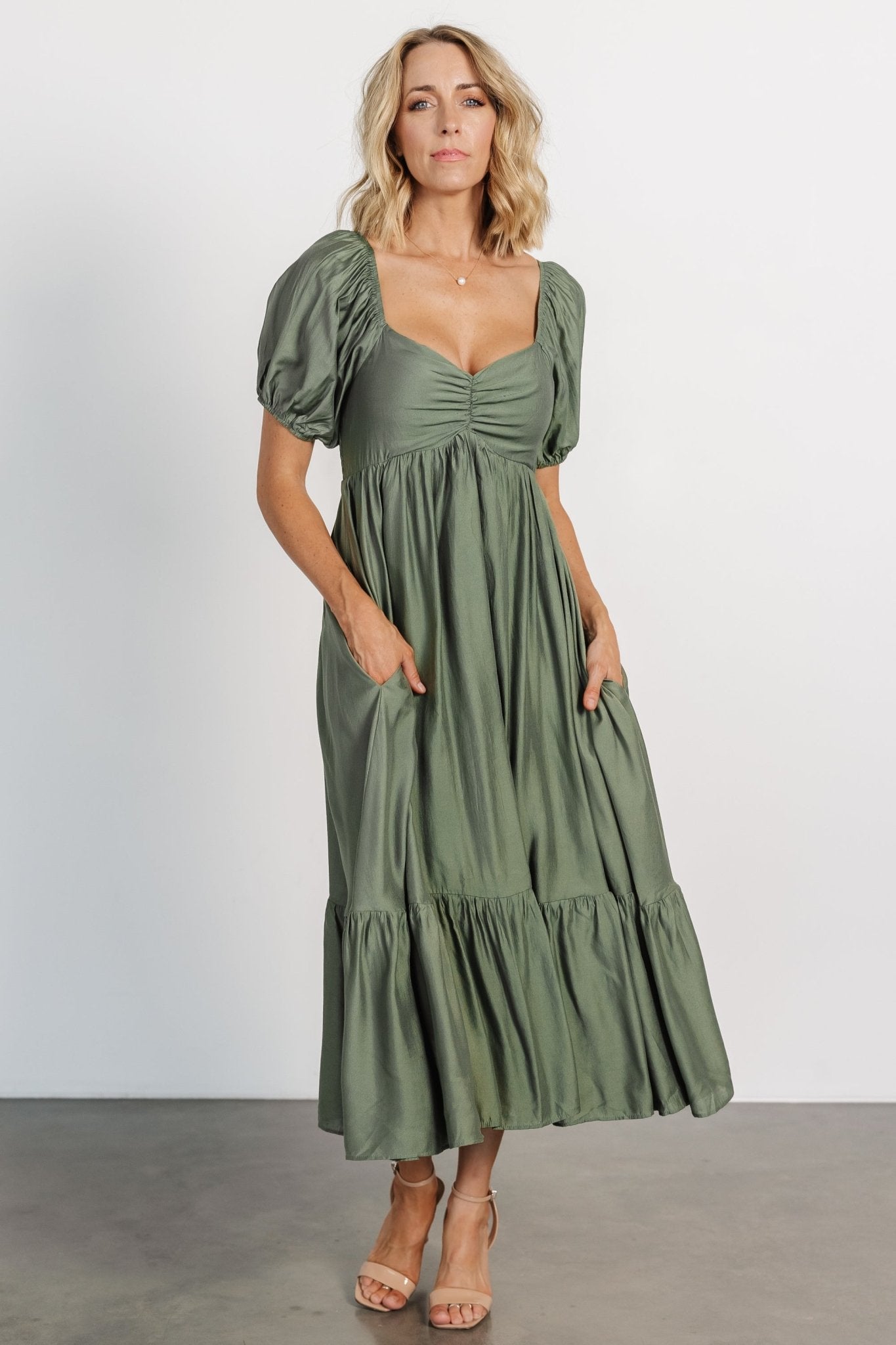 Annalisa Midi Dress | Olive Excellent