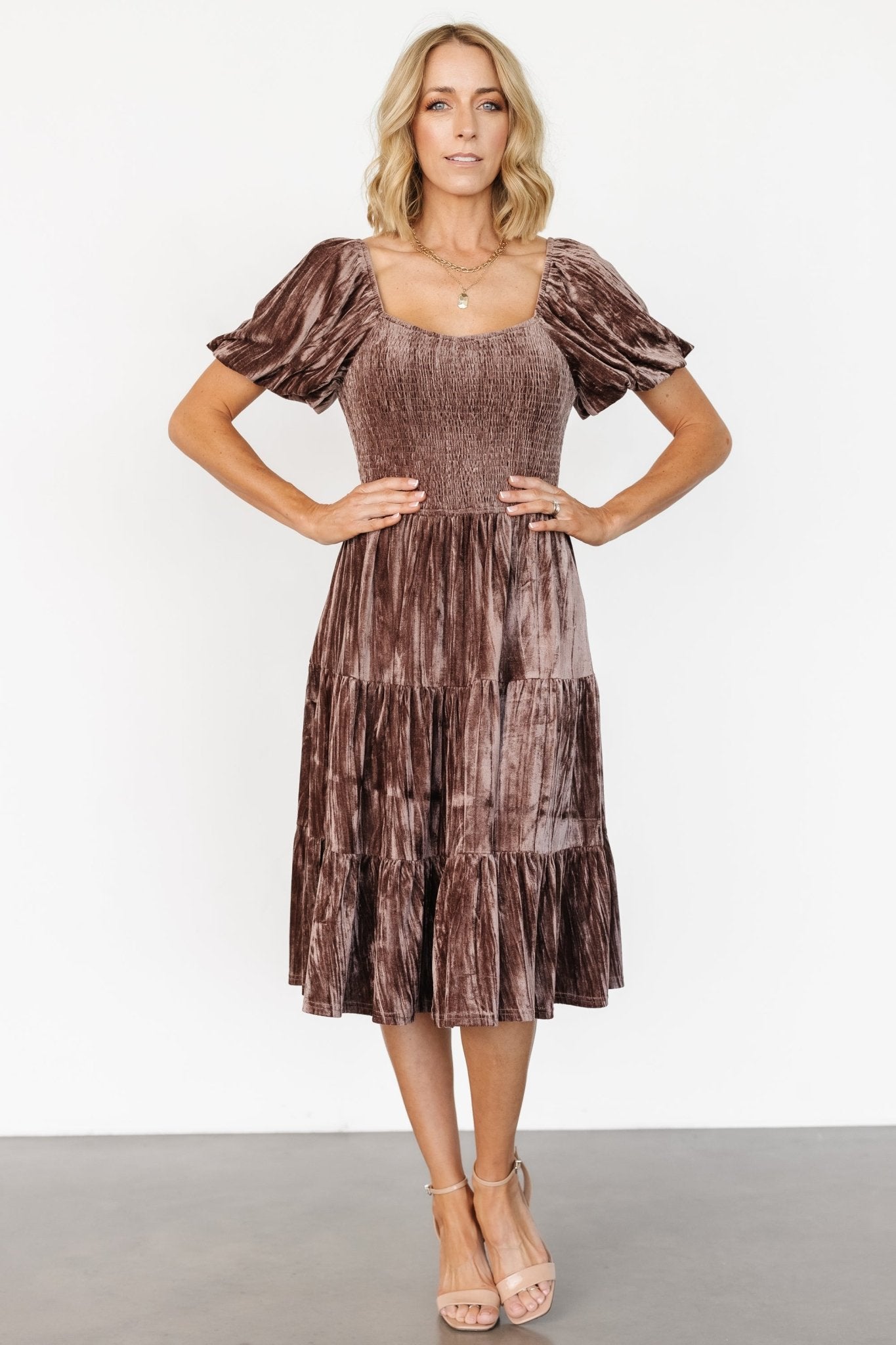 Fay Velvet Midi Dress | Cocoa Cheapest Pice For Sale