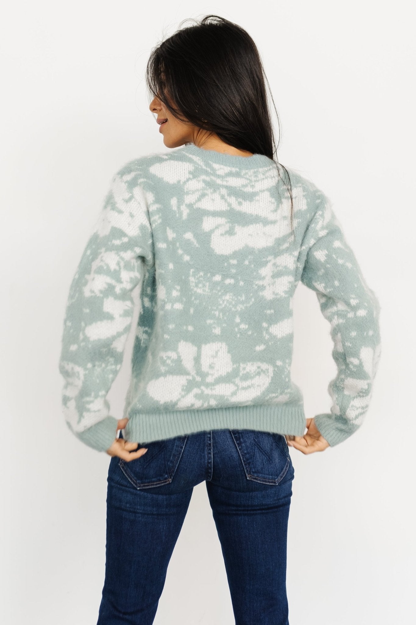 Fairbanks Sweater | Blue Sage Print Quality Free Shipping