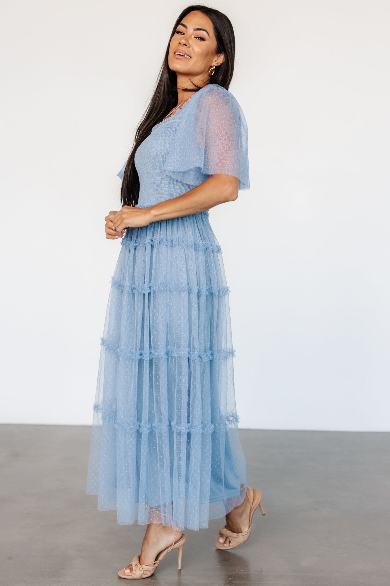 Bexley Tulle Dress | Dusty Blue Huge Surprise