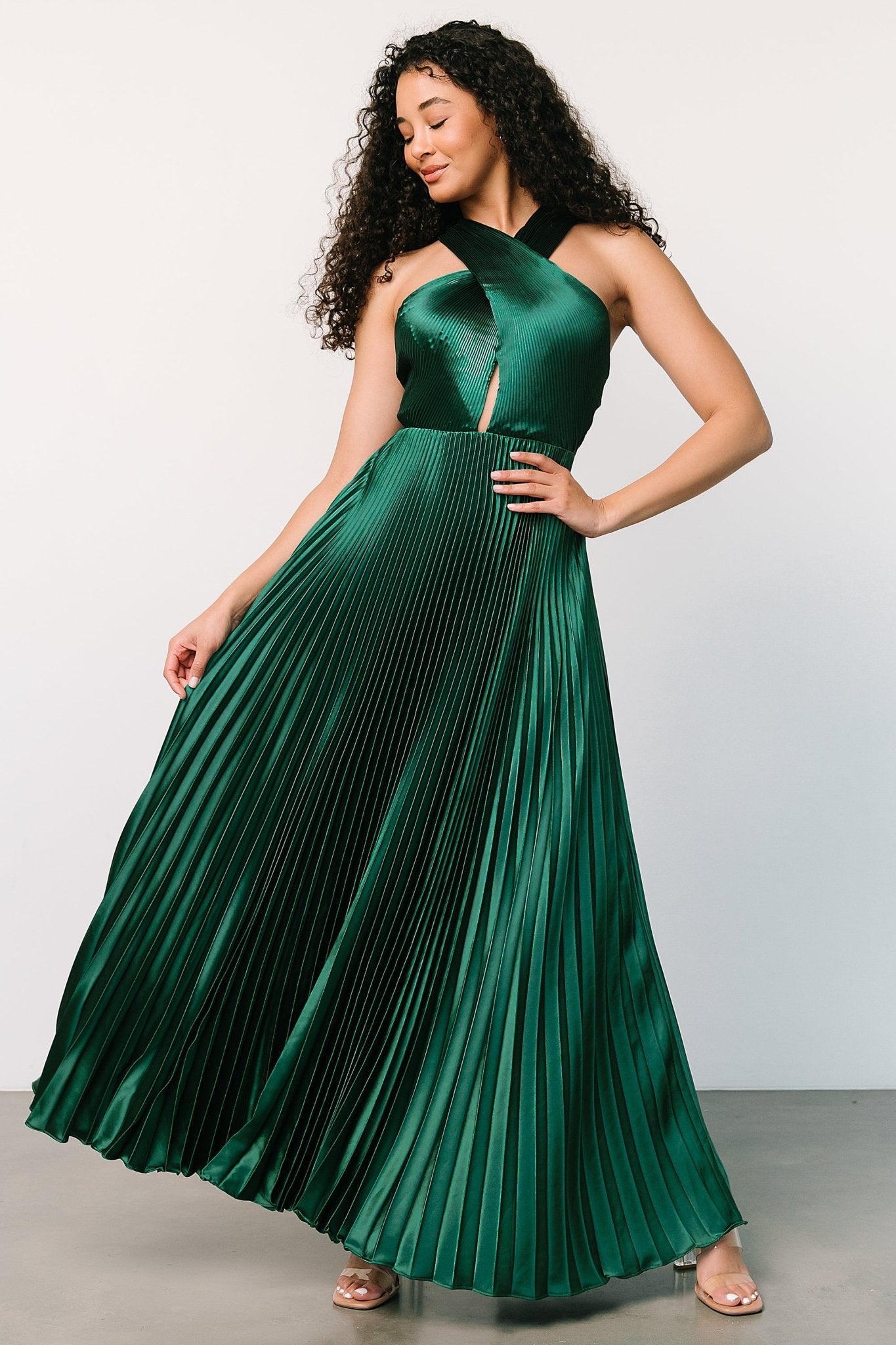 Sandra Pleated Maxi Dress | Emerald Best Wholesale Online