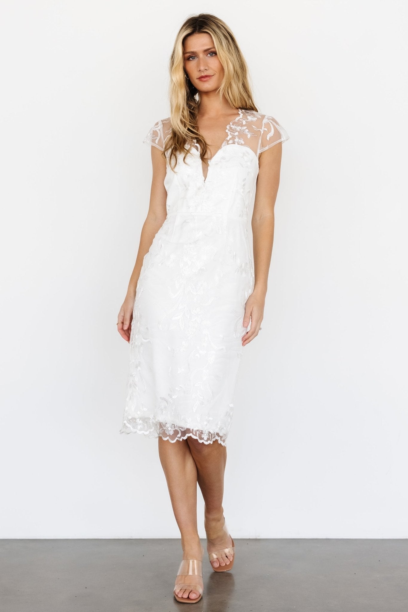 Delphine Applique Midi Dress | Off White Genuine Online