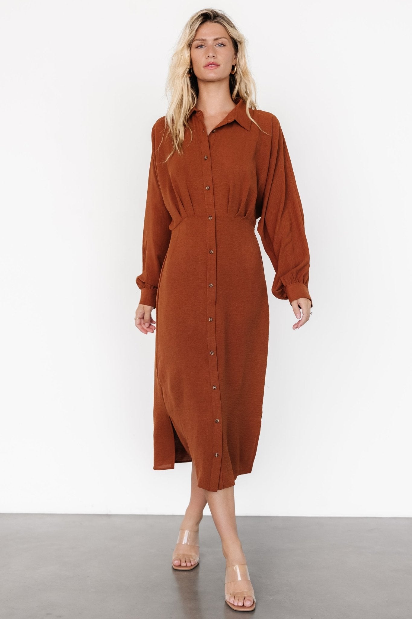 Marla Button Dress | Copper 2025 Cheap Pice