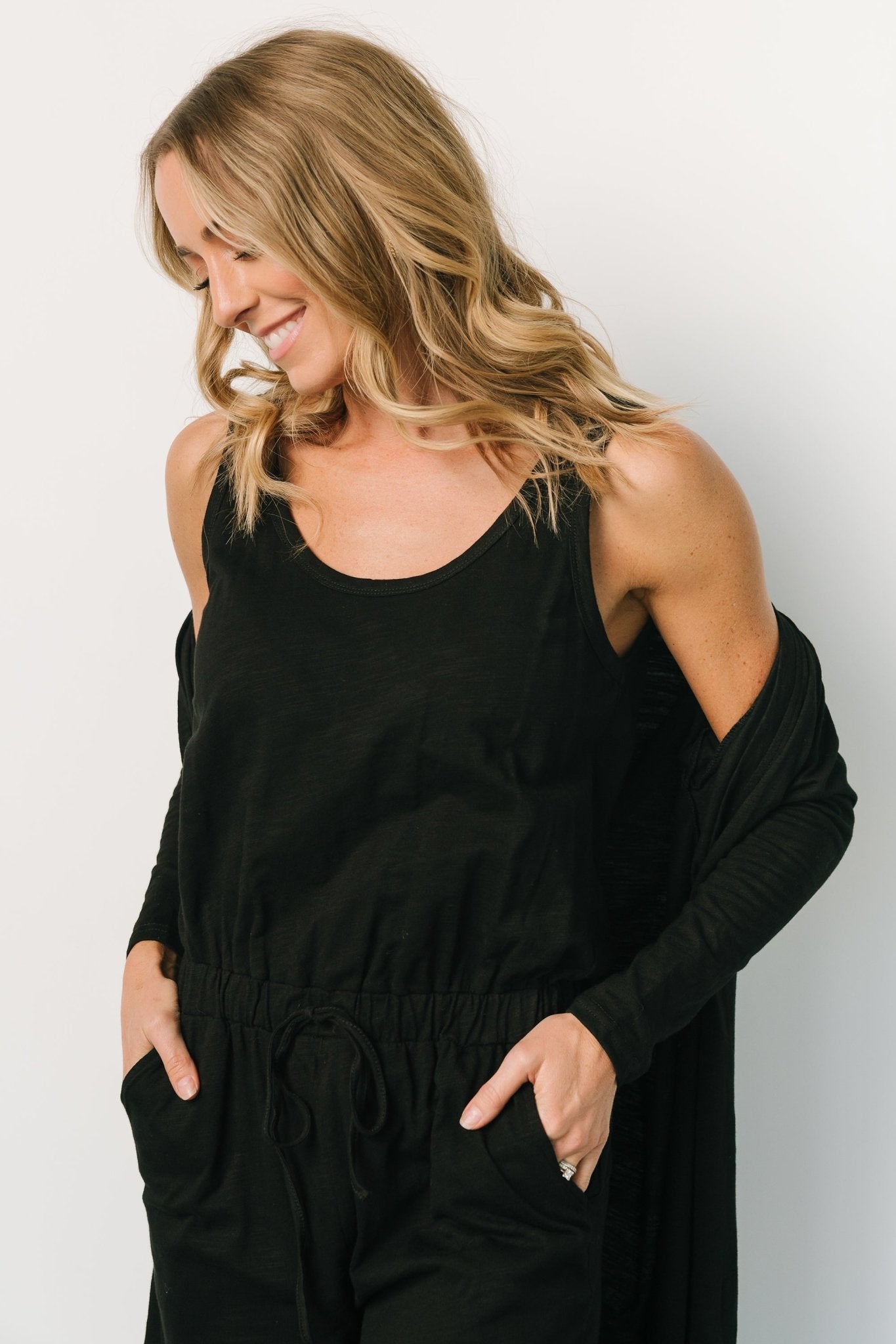 Janae Jumpsuit + Cardigan Set | Black Discount Outlet Store