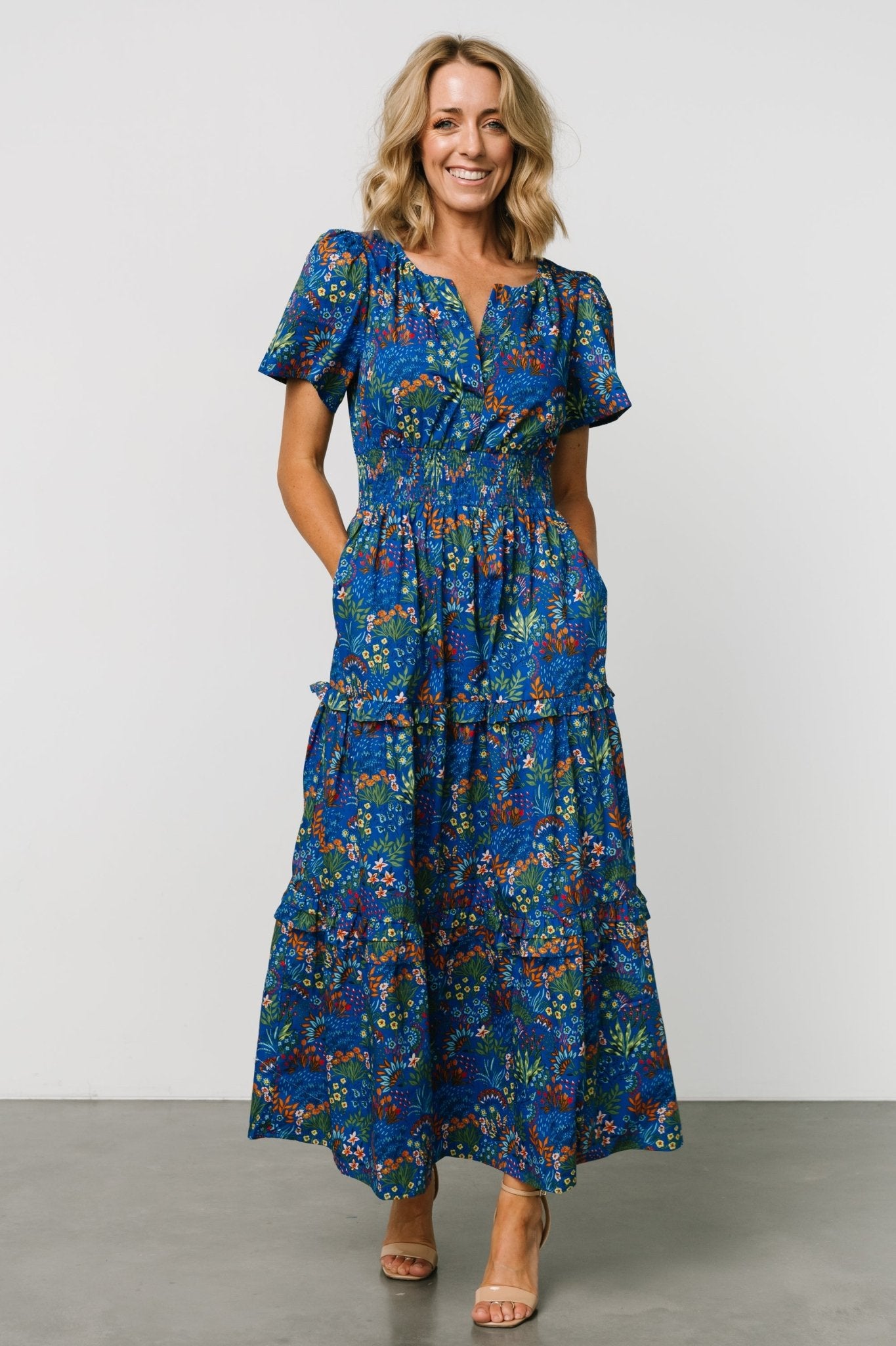 Palmer Tiered Maxi Dress | Cobalt Multi Clearance 2025