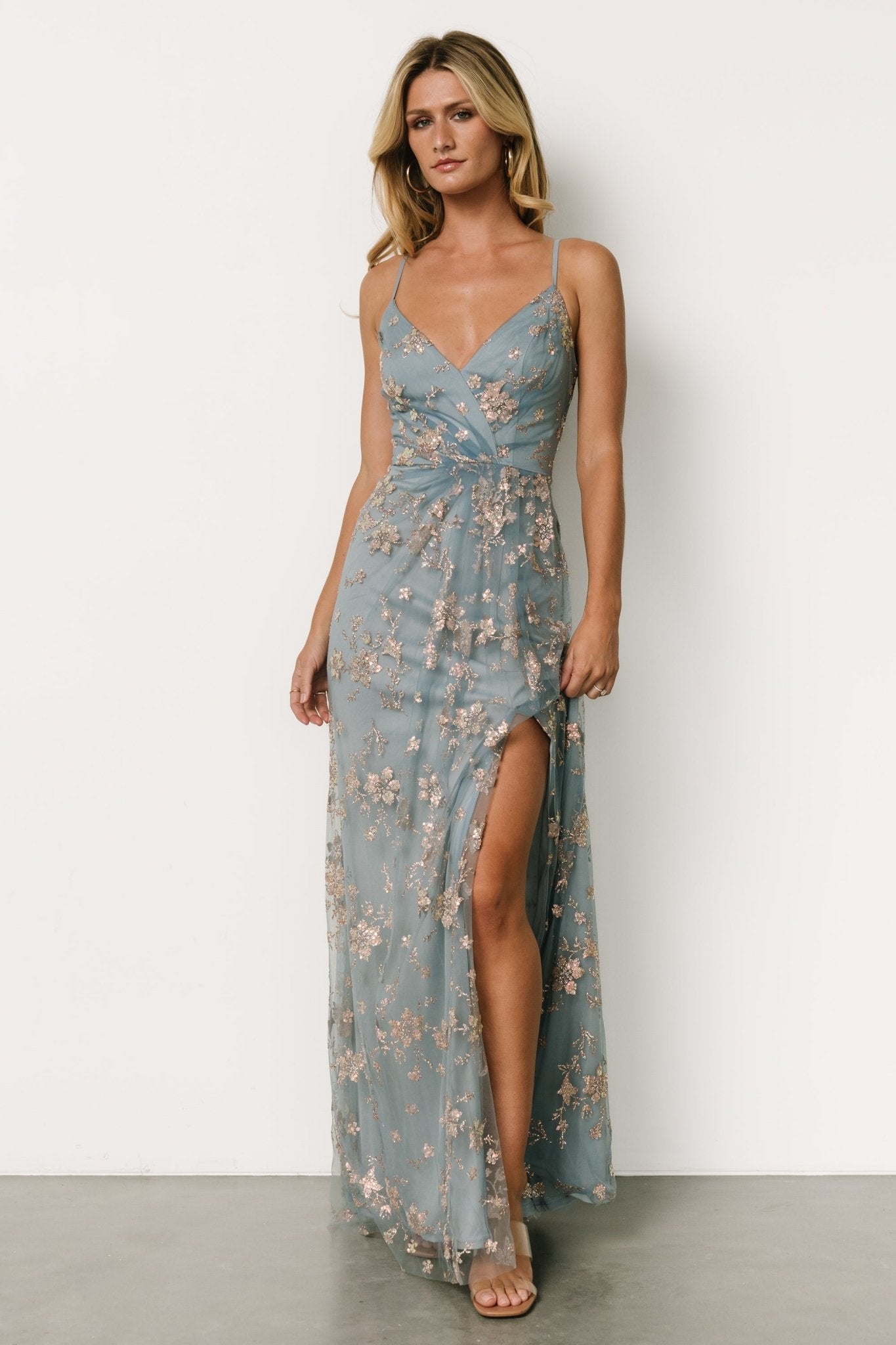 Marcia Sparkle Gown | Light Blue + Rose Gold Buy Cheap Discounts