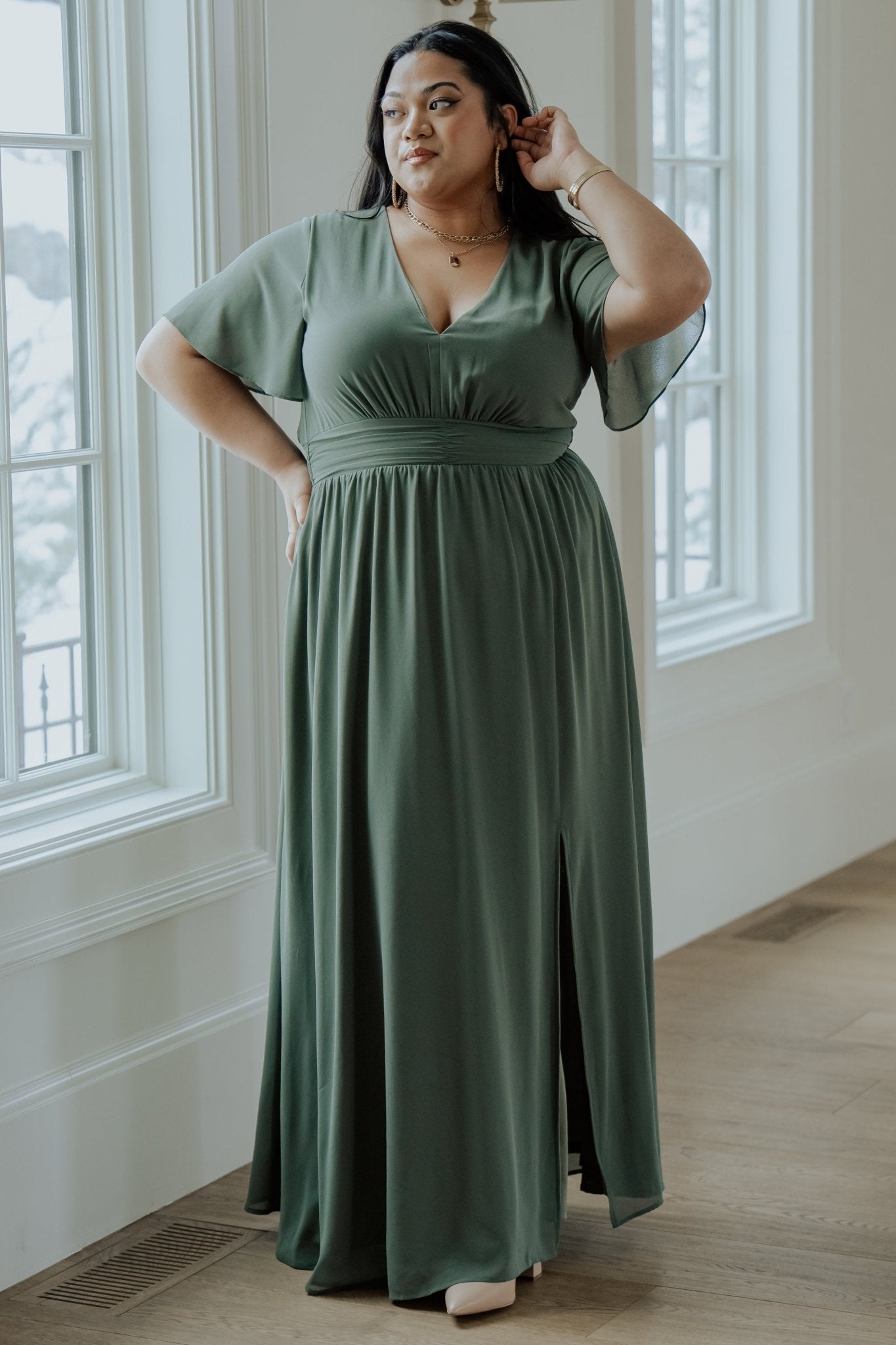 Ramona Maxi Dress | Dark Sage Outlet Purchase