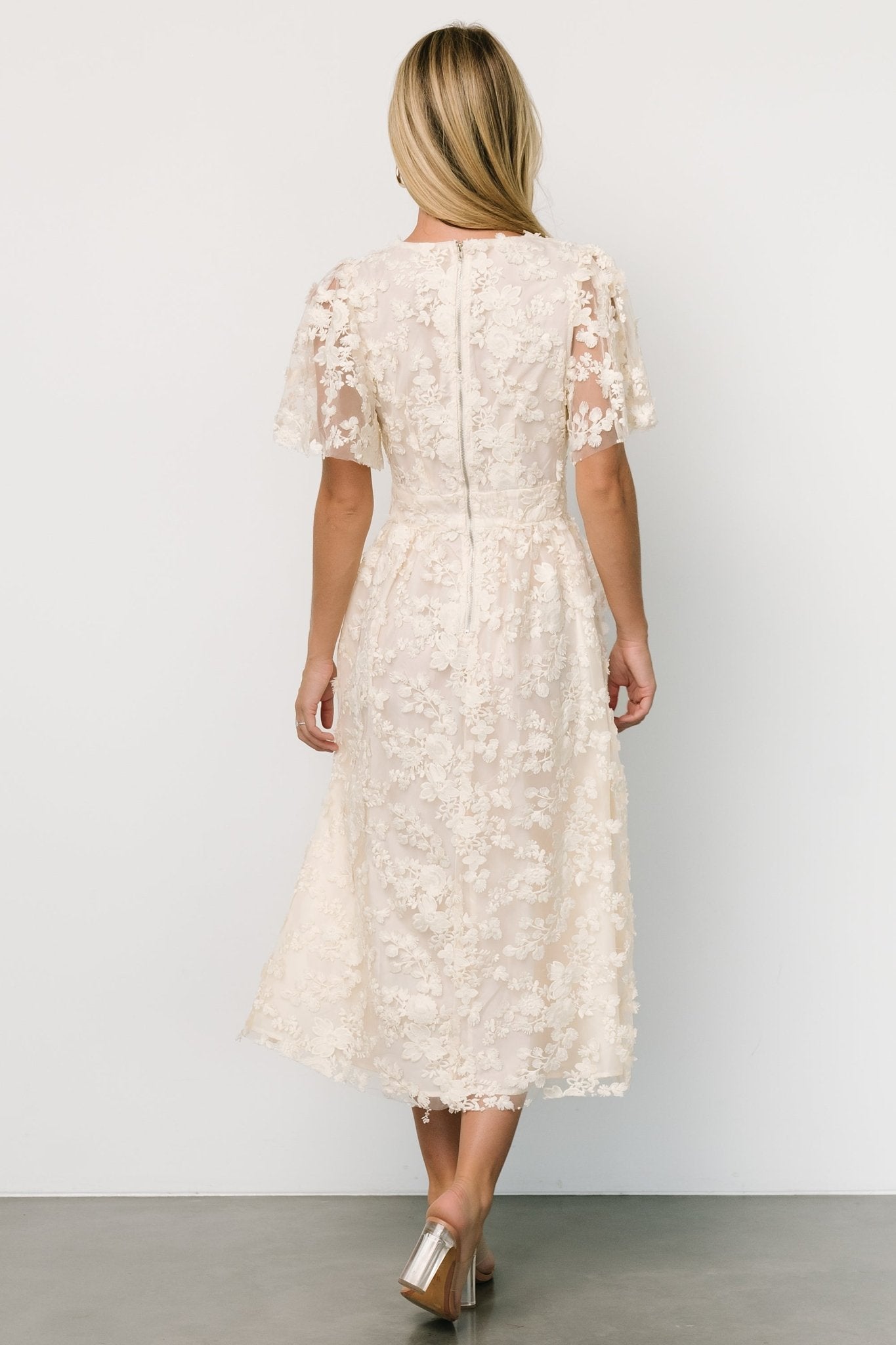 Sadie Embroidered Midi Dress | Vintage Cream Shop Offer For Sale