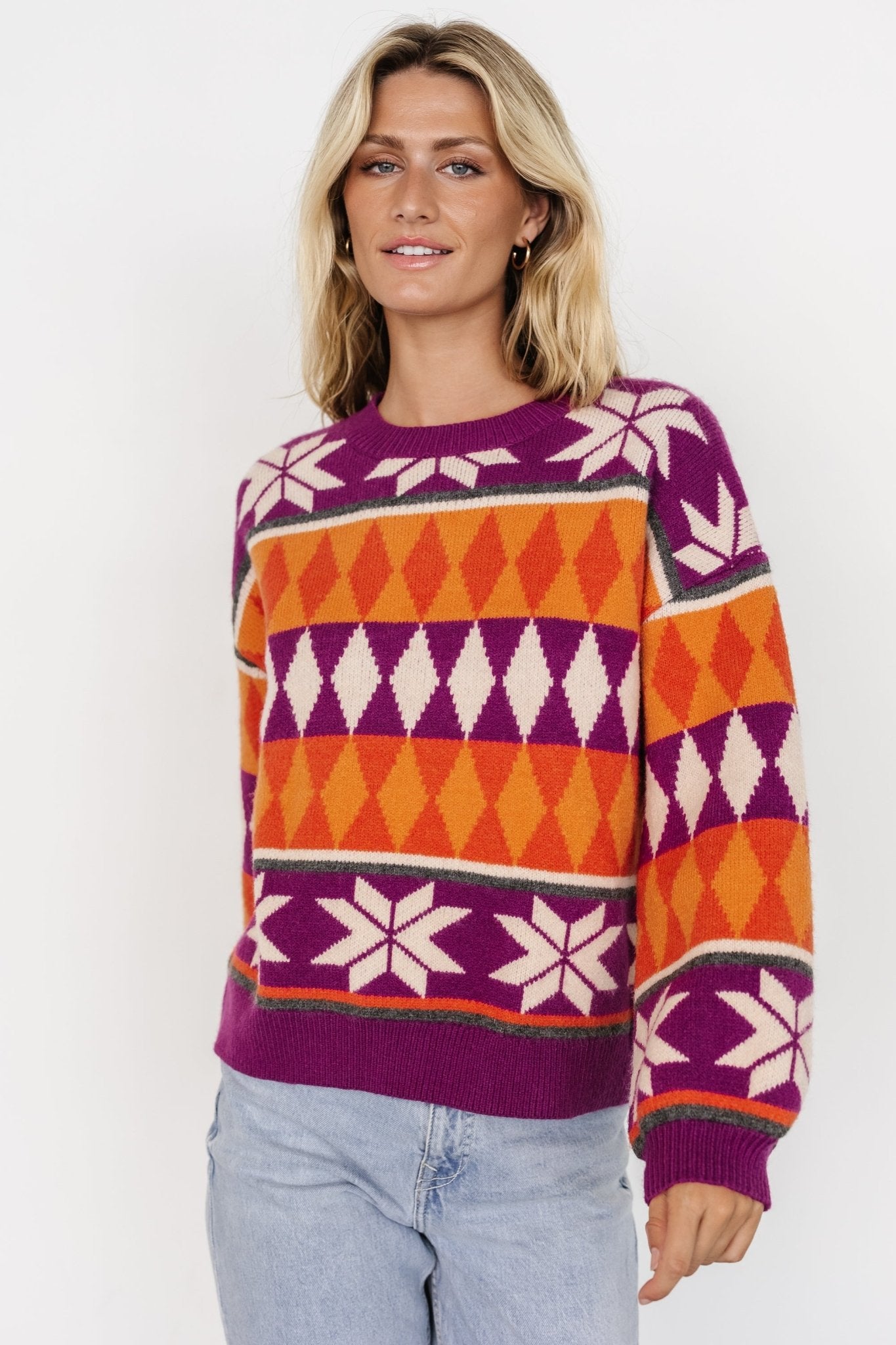 Zermatt Sweater | Magenta + Orange Print Cheapest Pice Sale Online