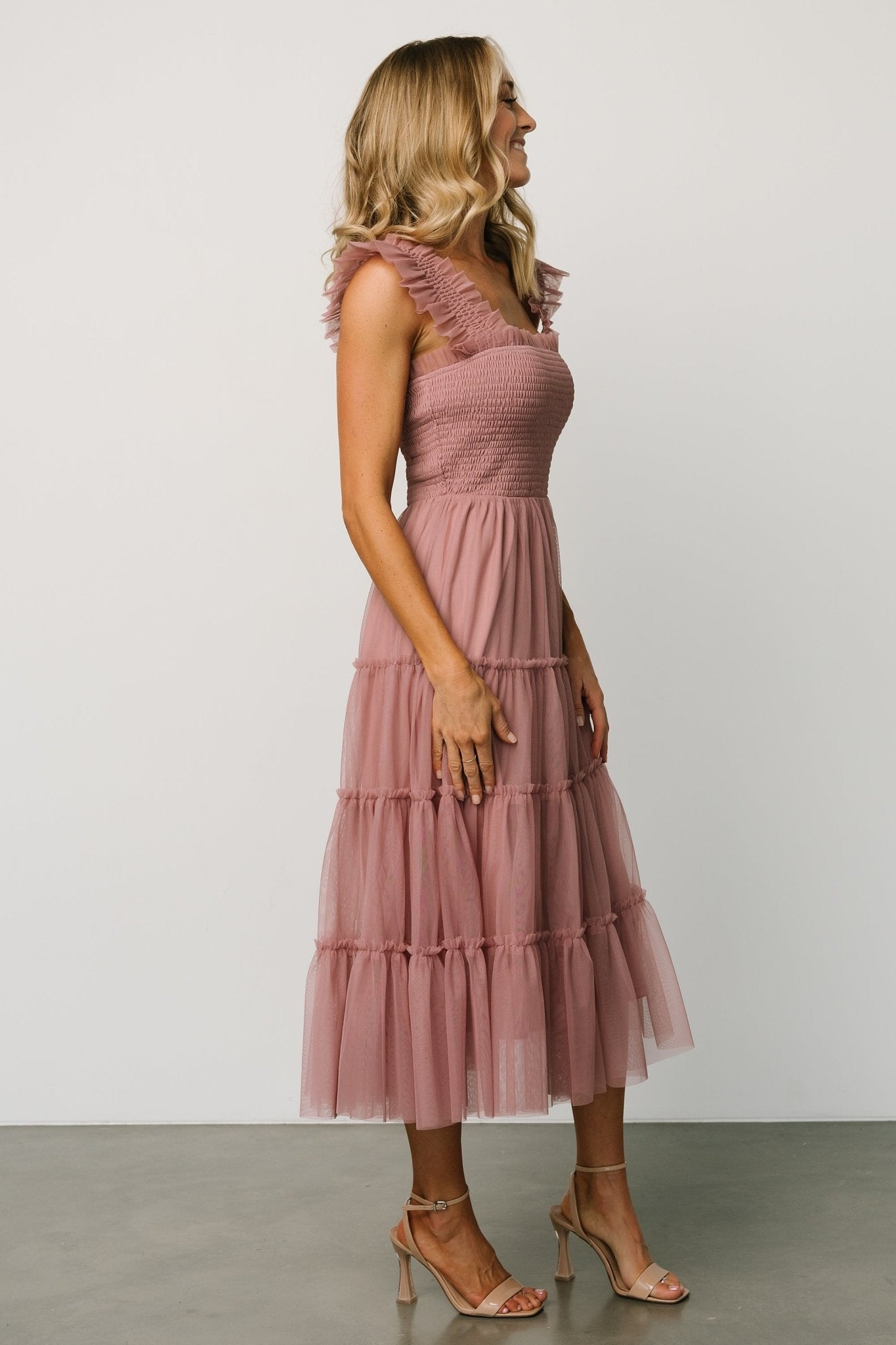 Emma Smocked Tulle Dress | Dusty Rose Cheap Finishline