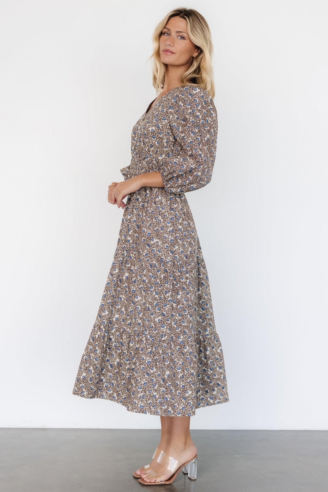 Leona Dress | Brown + Blue Multi Cheap Usa Stockist