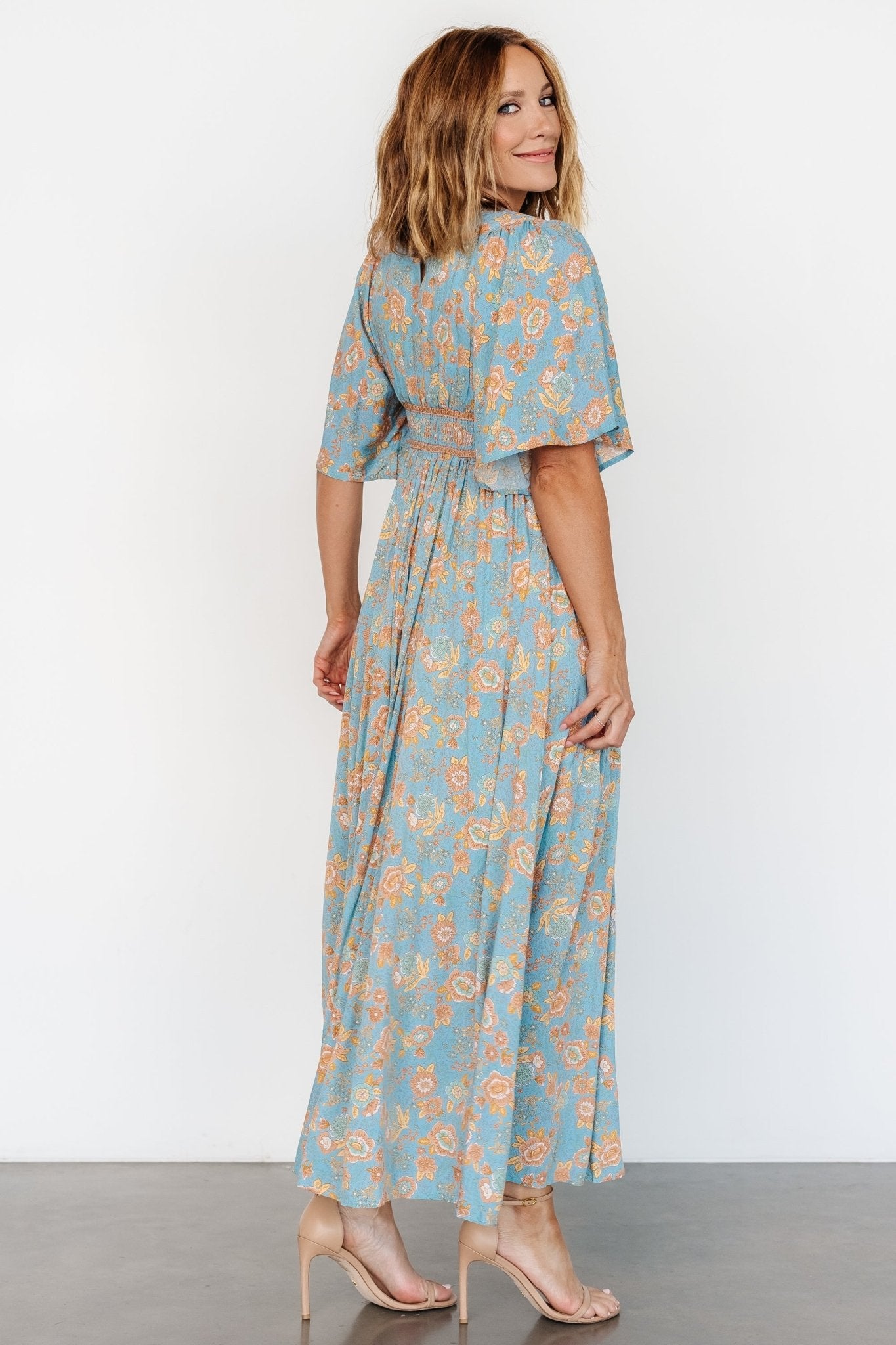 Elissa Maxi Dress | Dusty Blue Floral Official Sale Online