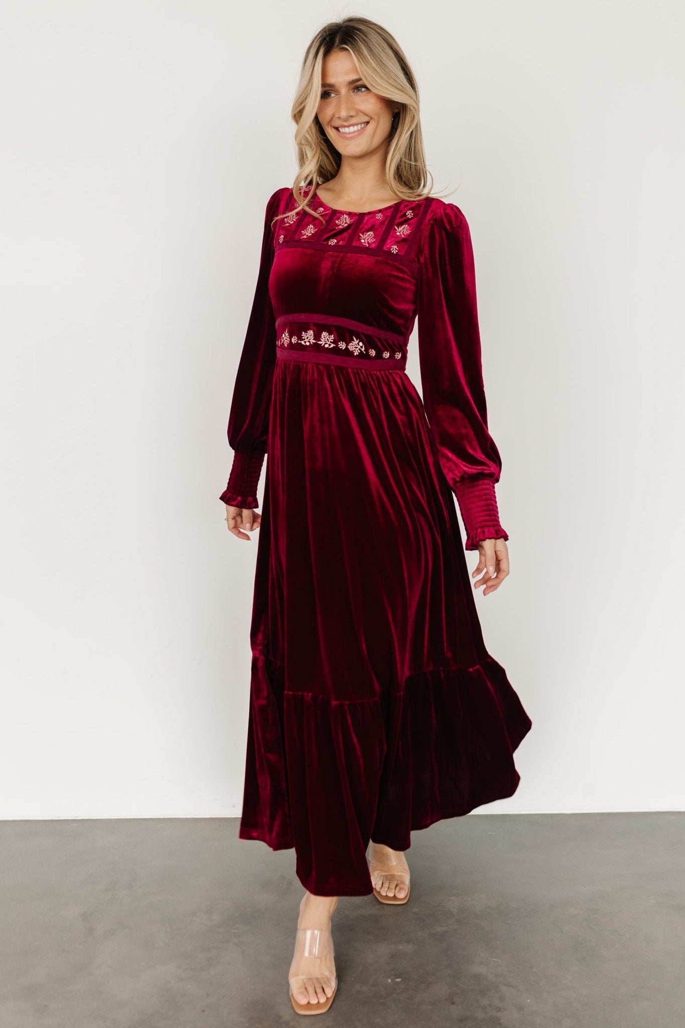 Ingrid Velvet Maxi Dress | Merlot Sale Wide Range Of