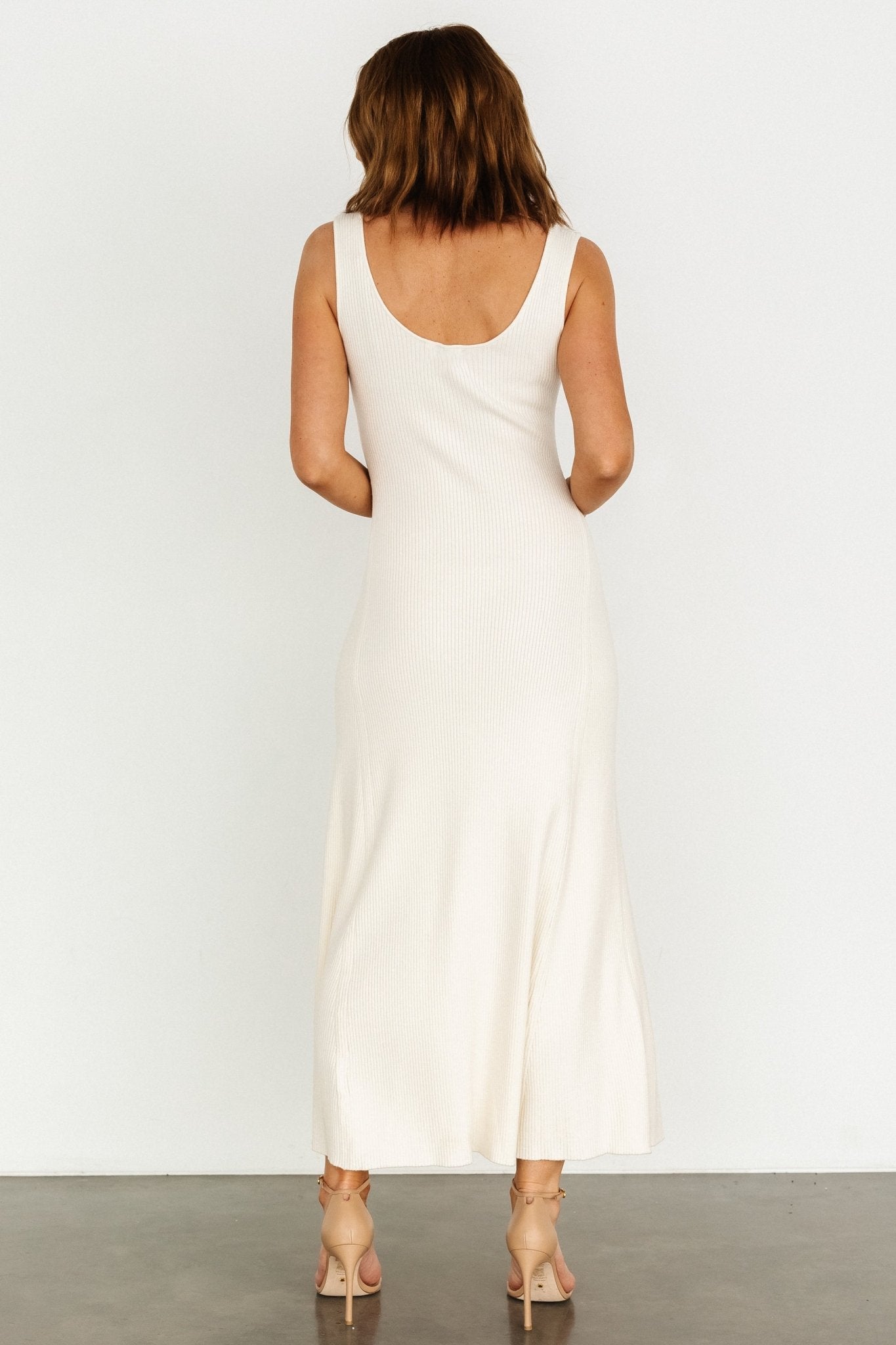 Justine Ribbed Tank Maxi Dress | Cream Reliable