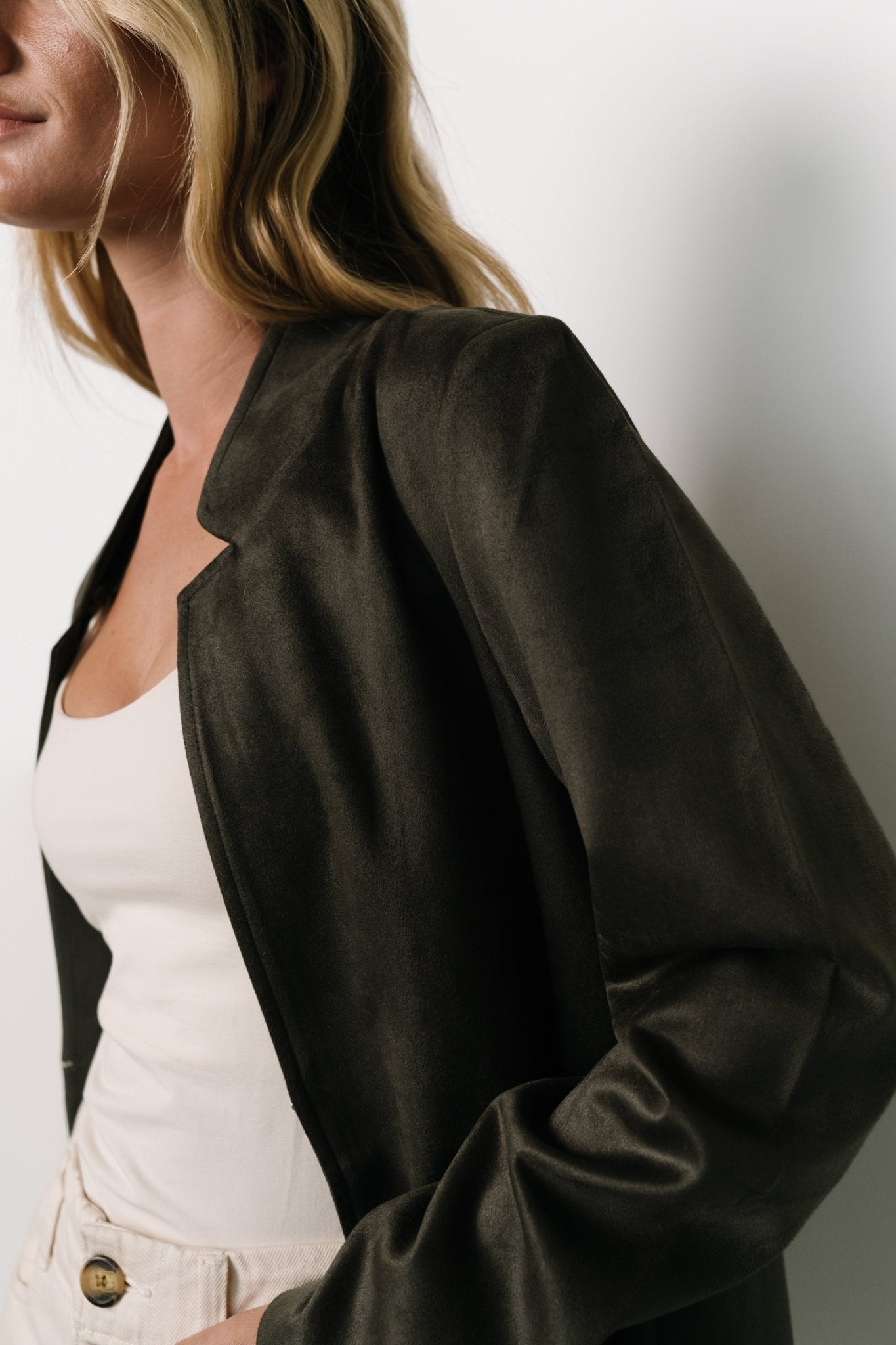 Queenie Faux Suede Jacket | Charcoal Buy Authentic Online