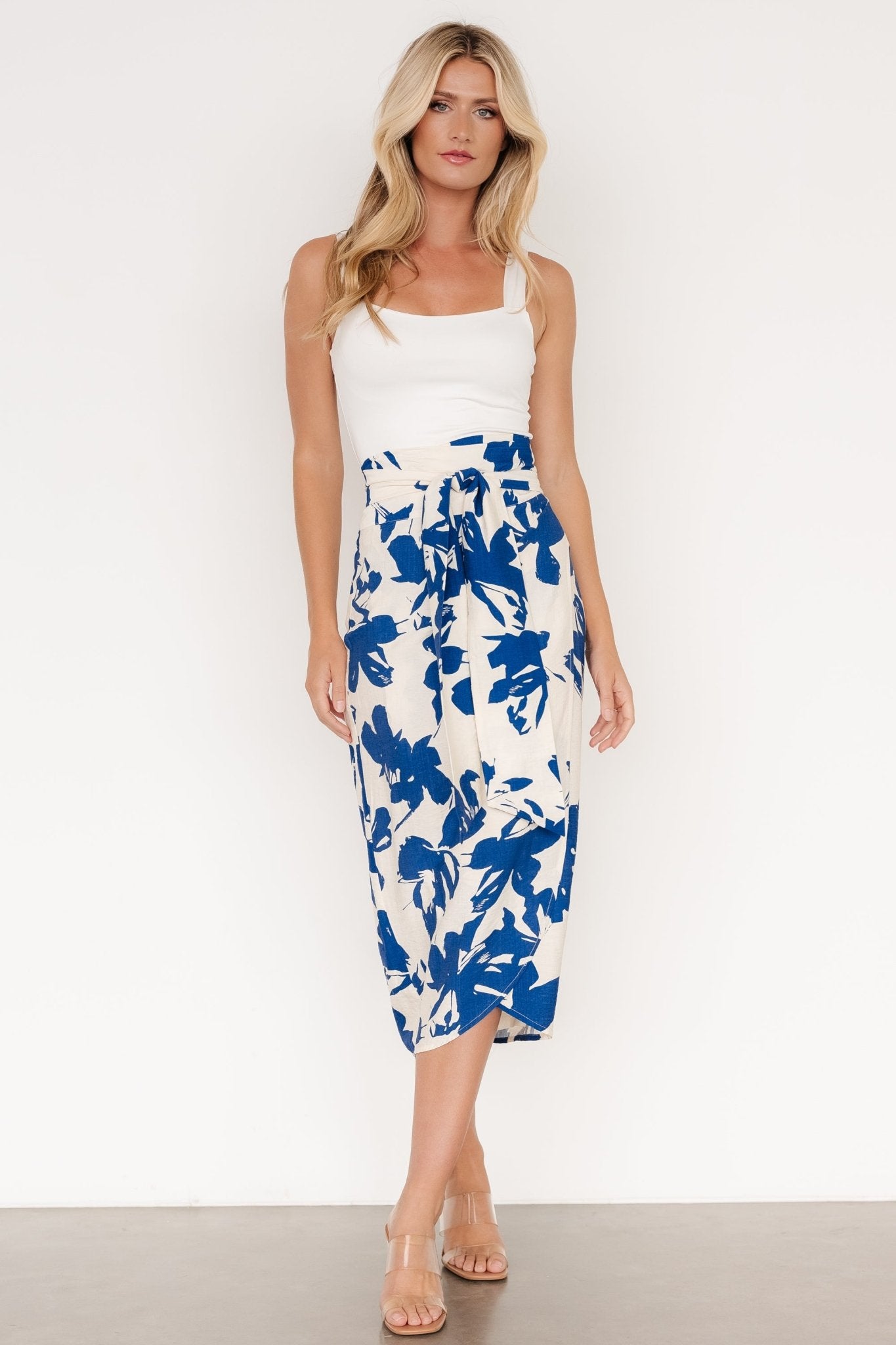 Vista Wrap Midi Skirt | Blue Print Cheap From China