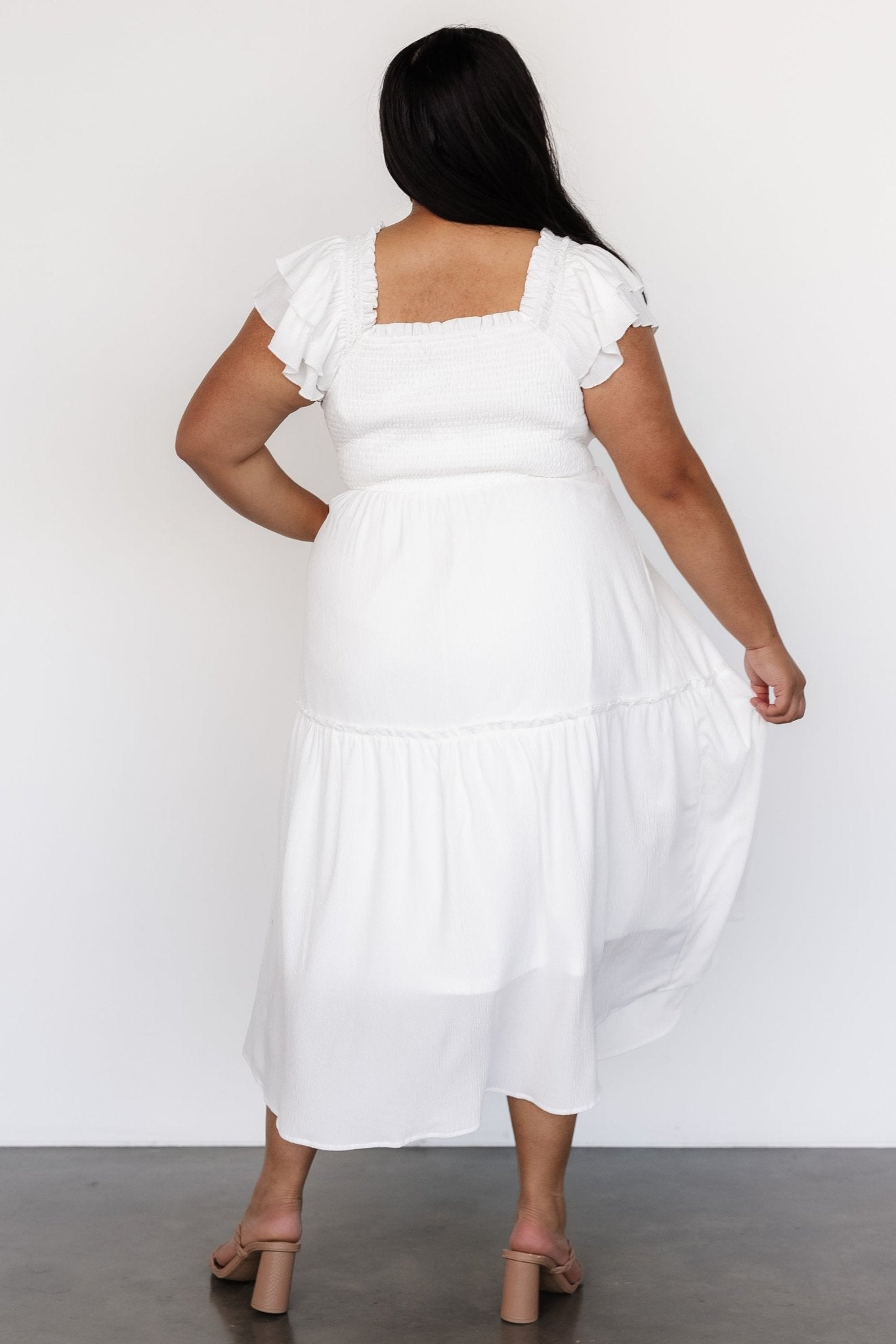 Jacie Smocked Midi Dress | White Buy Cheap Best Sale