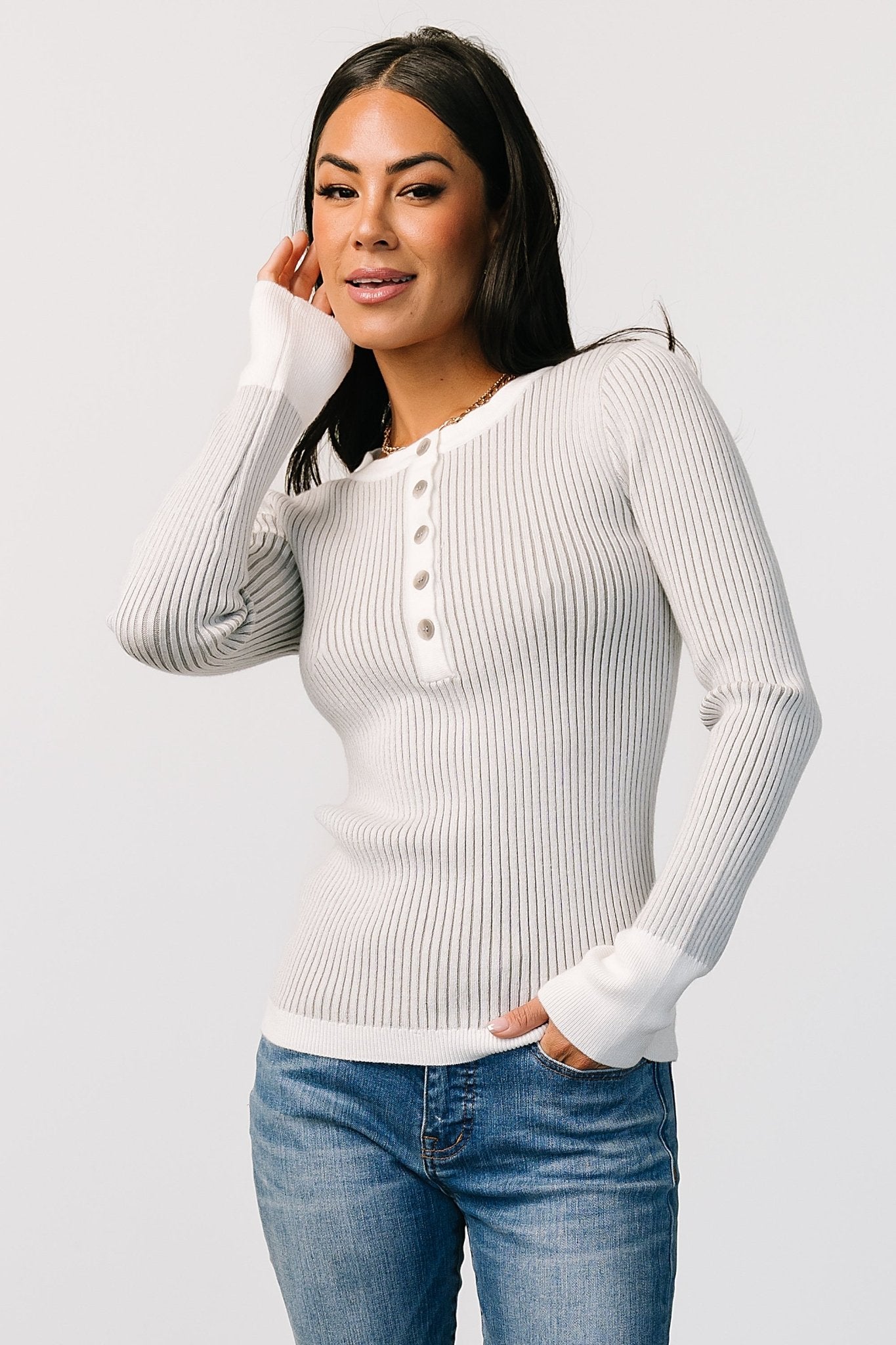 Stevie Ribbed Sweater | Gray Clearance Classic