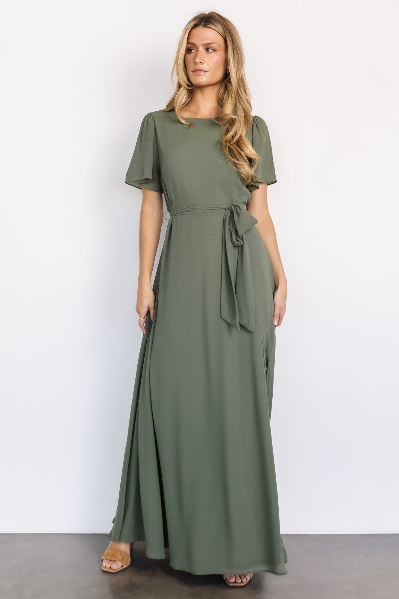 Naomi Short Sleeve Maxi Dress | Dark Sage Discount Best Store To Get