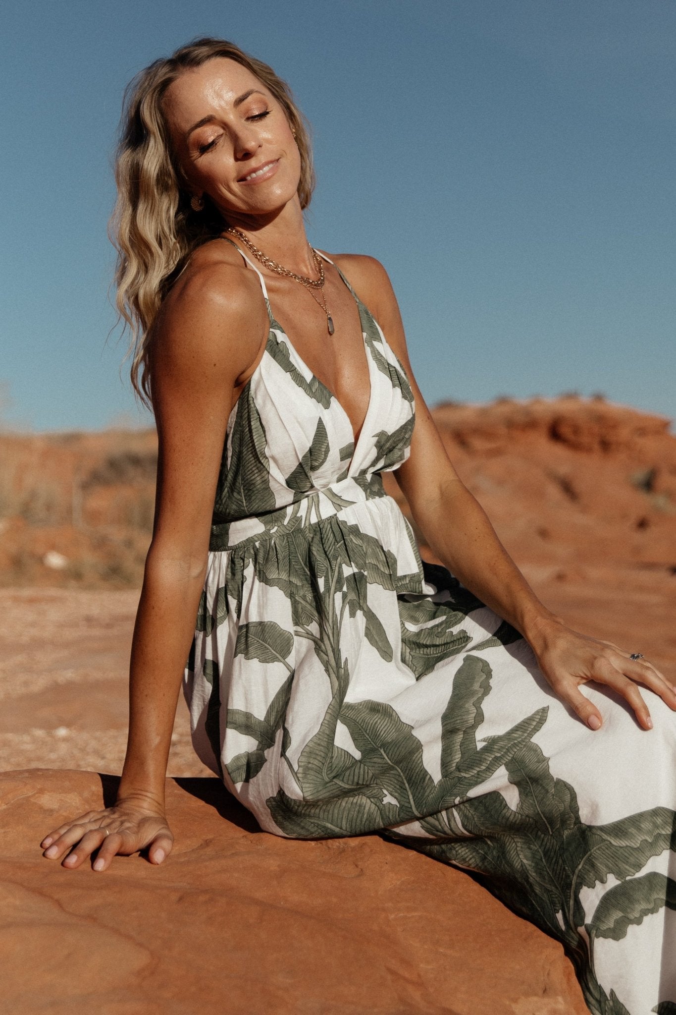 Miramar Maxi Dress | Green Print Cheap Pirce