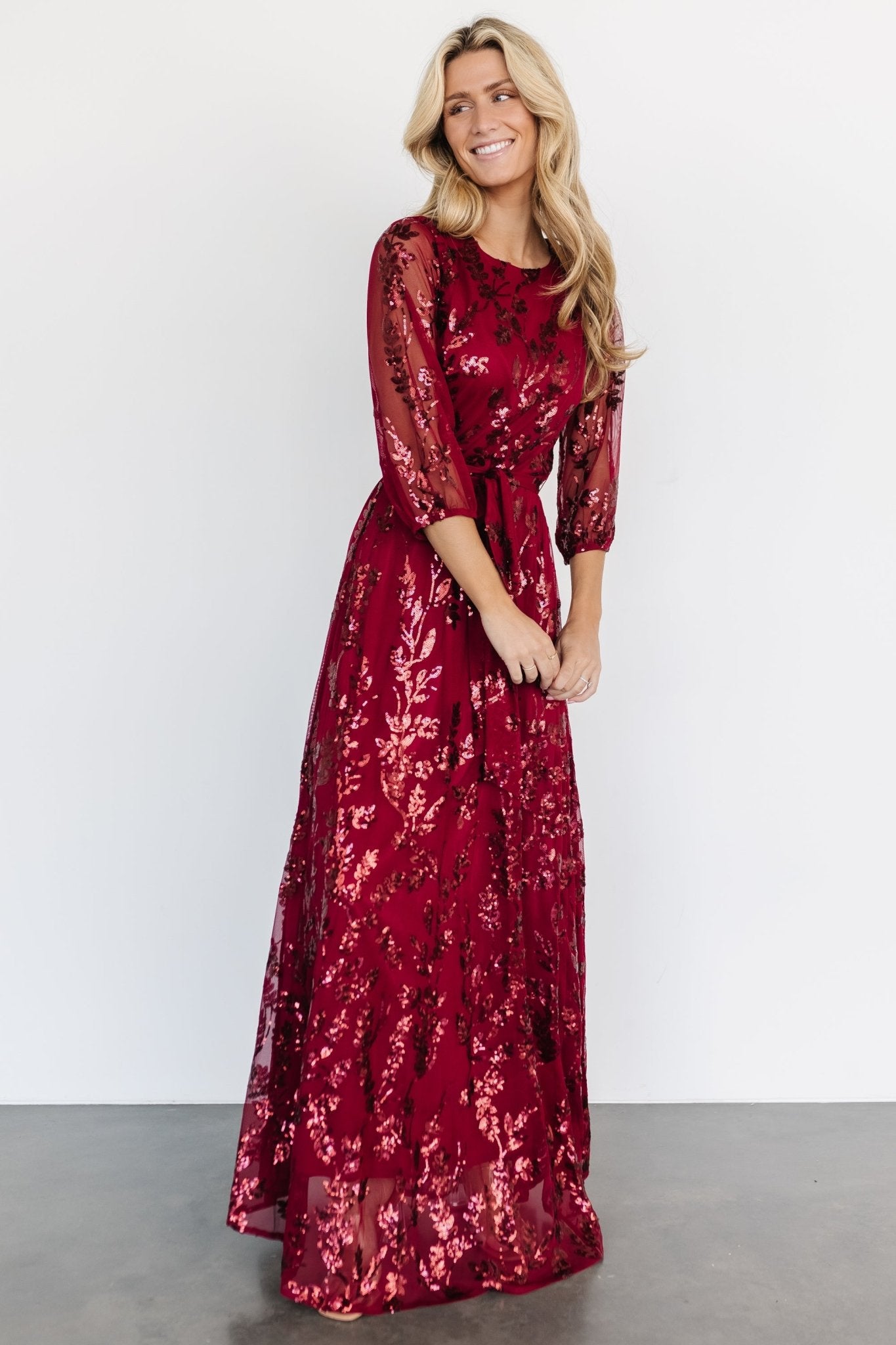 Destiny Sequin Maxi Dress | Wine Latest Collections Sale Online