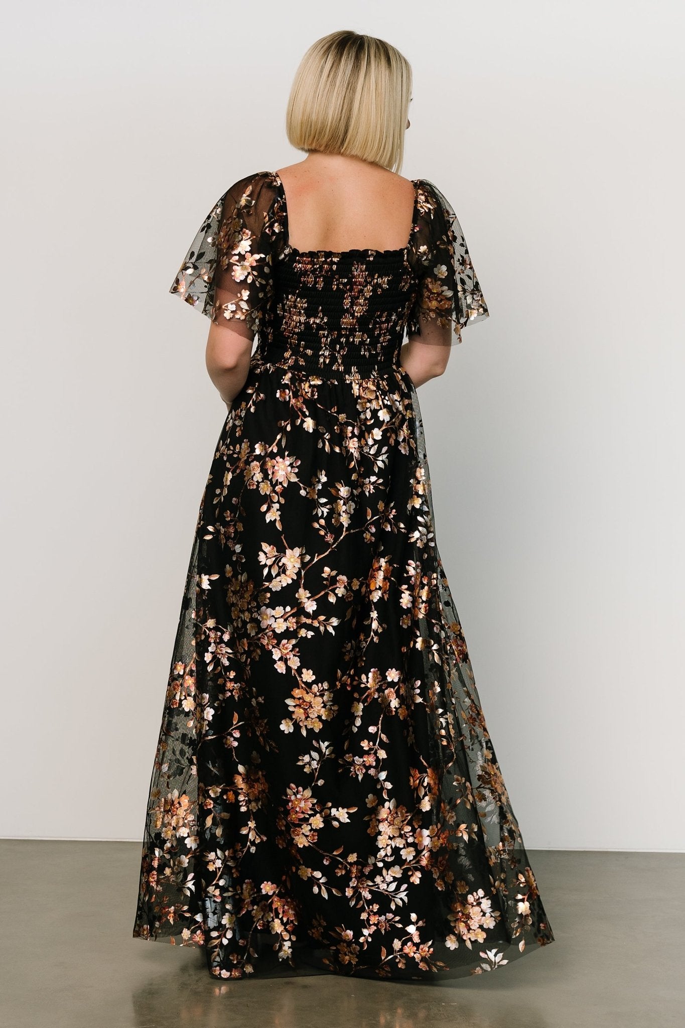 Cassandra Tulle Maxi Dress | Black Blossom Amazon For Sale