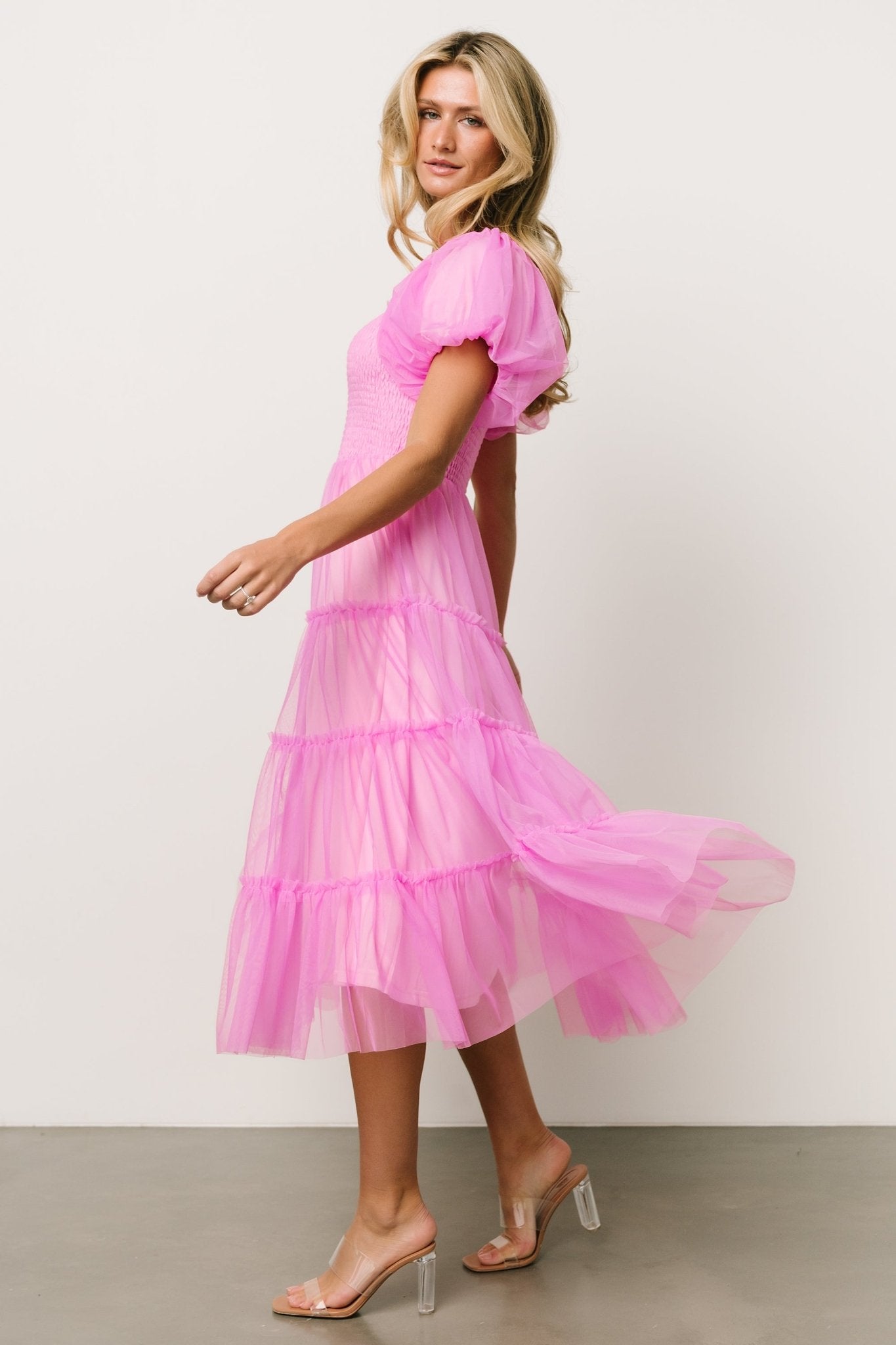 Liv Tulle Midi Dress | Pink Buy Cheap Outlet Locations