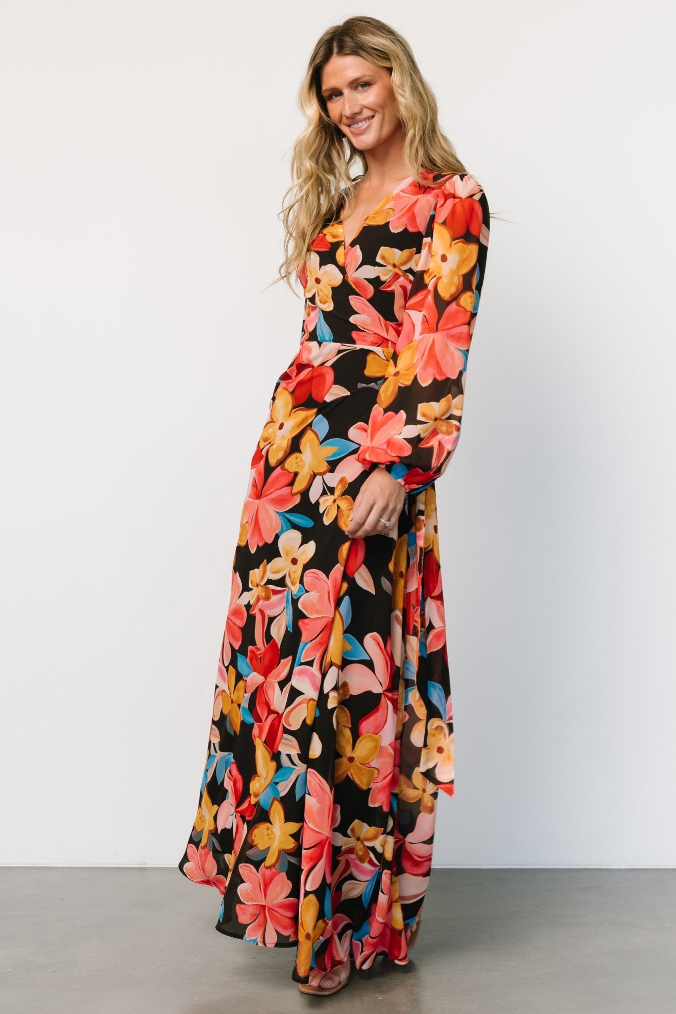 Katinka Wrap Maxi Dress | Tropical Night Floral Cheapest Pice Sale Online