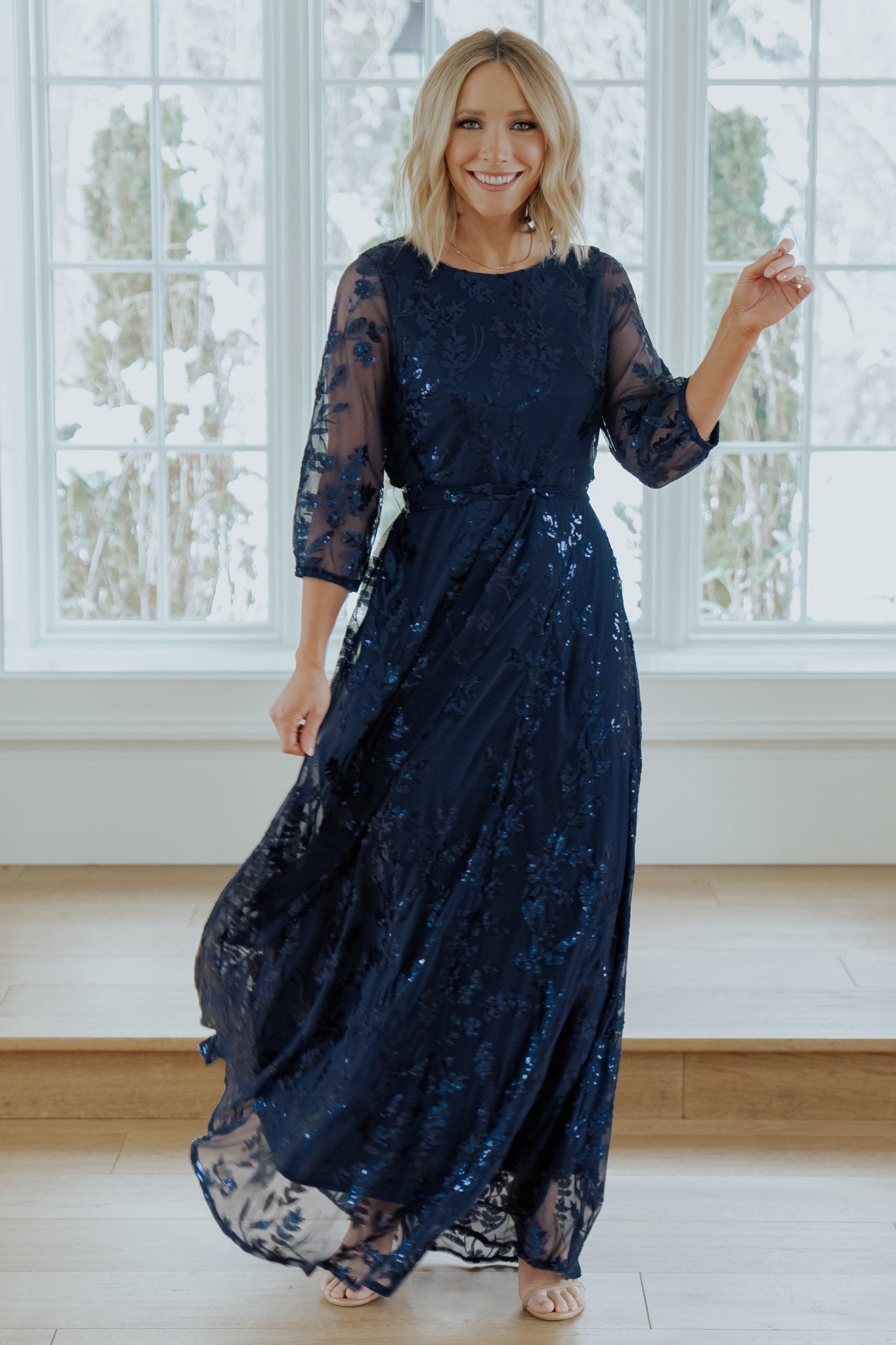 Destiny Sequin Maxi Dress | Navy Clearance Amazon