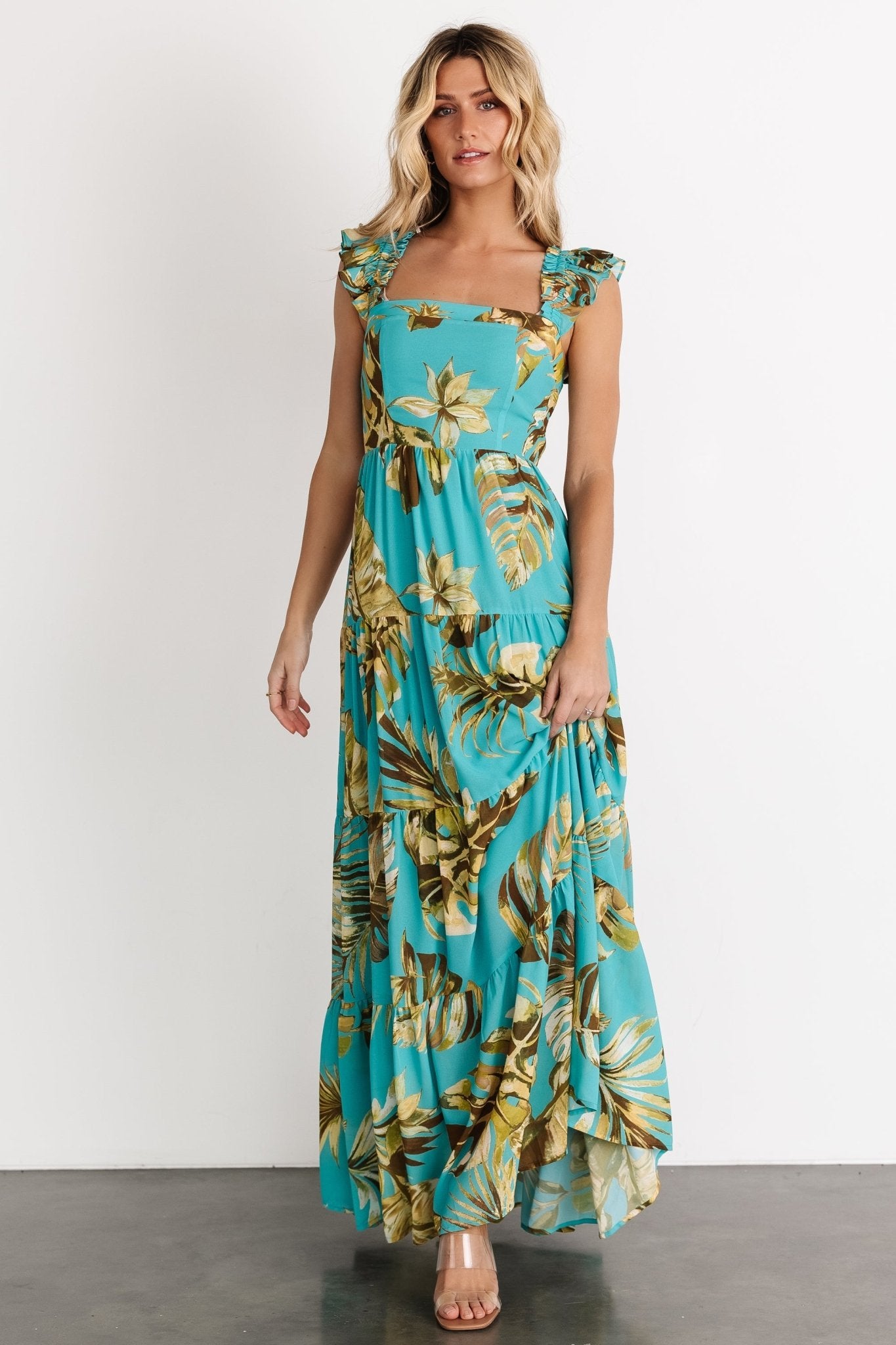 Encinitas Maxi Dress | Caribbean Blue Print Cheap Countdown Package