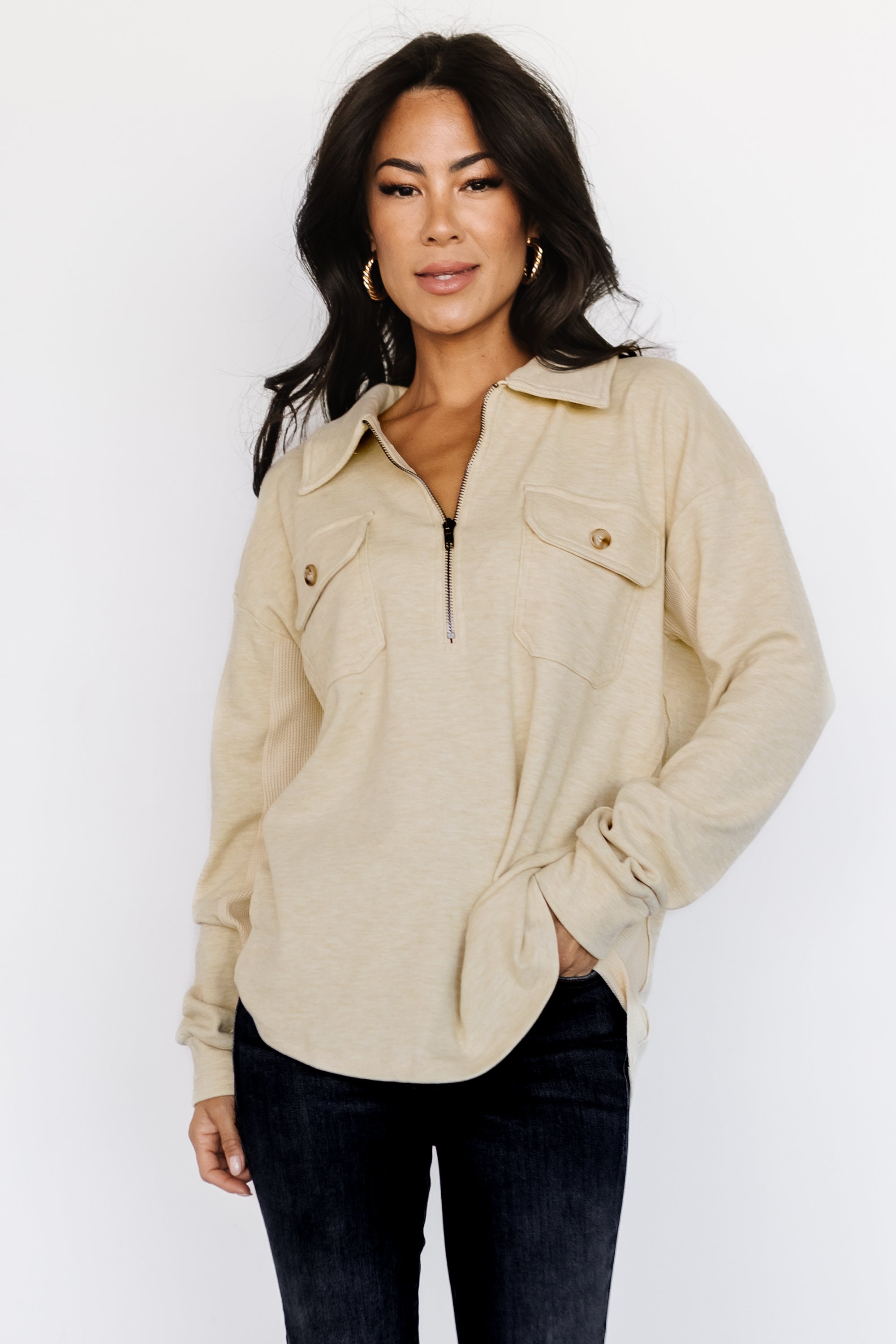 Patrick Half Zip Pullover | Honey Cheap View