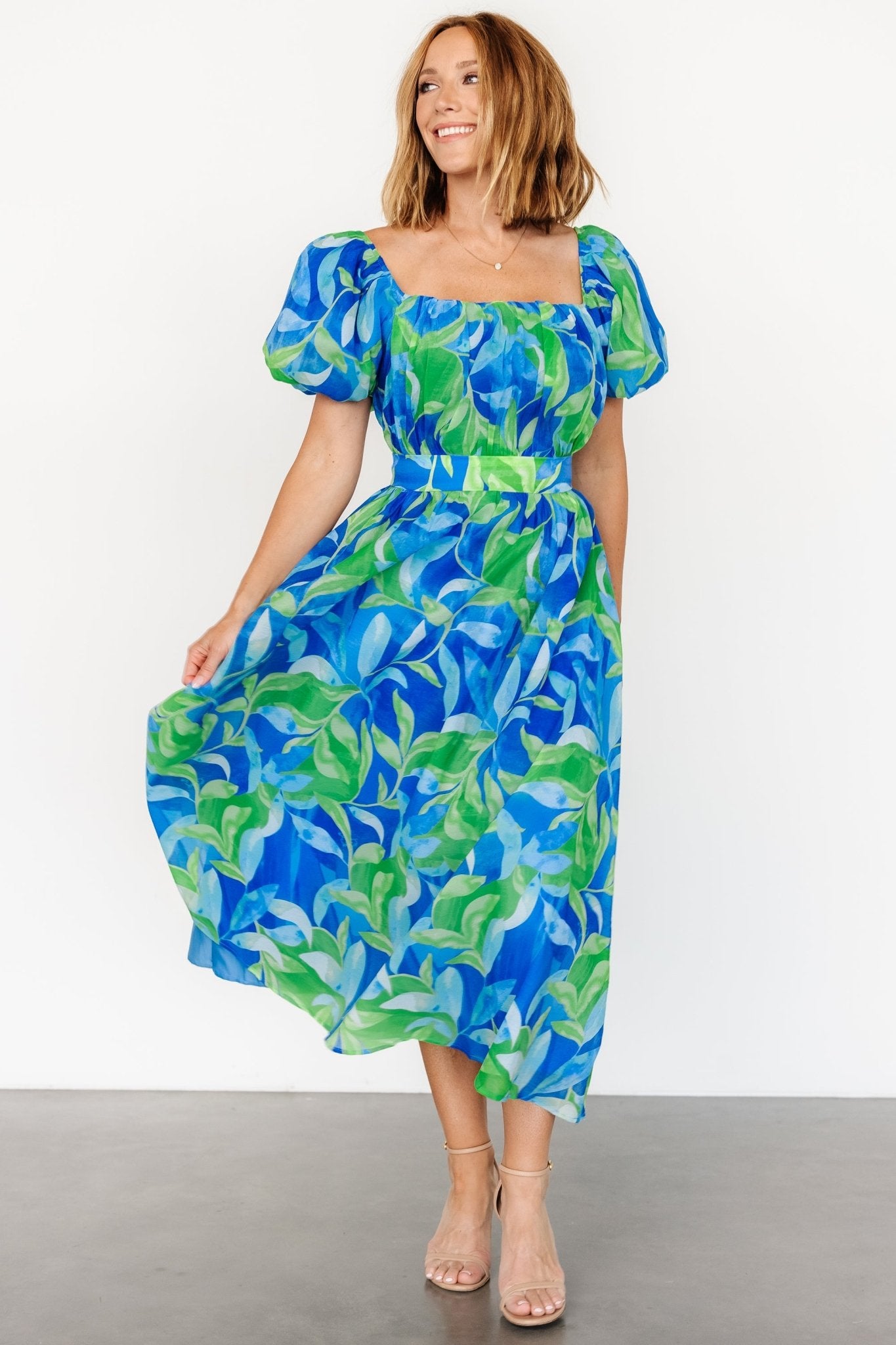 Catalina Midi Dress | Blue + Green Discount Big Discount