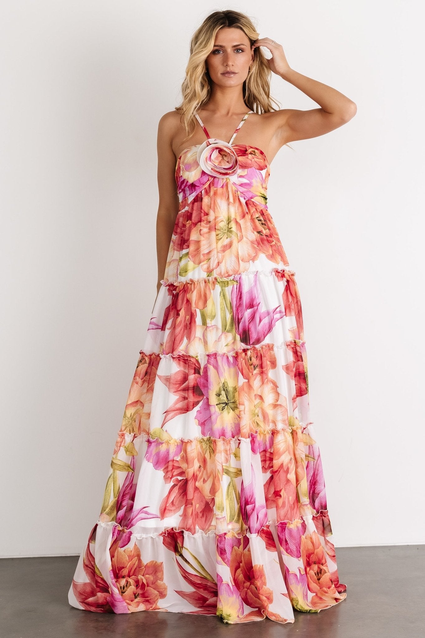 Charmaine Maxi Dress | Pink + Red Floral Cheap Sale Wiki