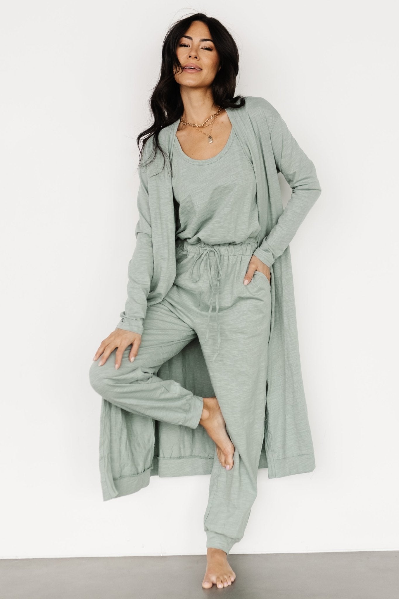 Janae Jumpsuit + Cardigan Set | Sage Outlet Top Quality