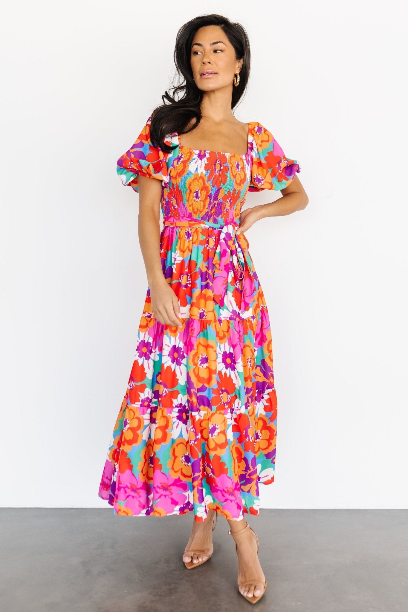 Mazatlan Maxi Dress | Multi Floral Discount Brand New Unisex