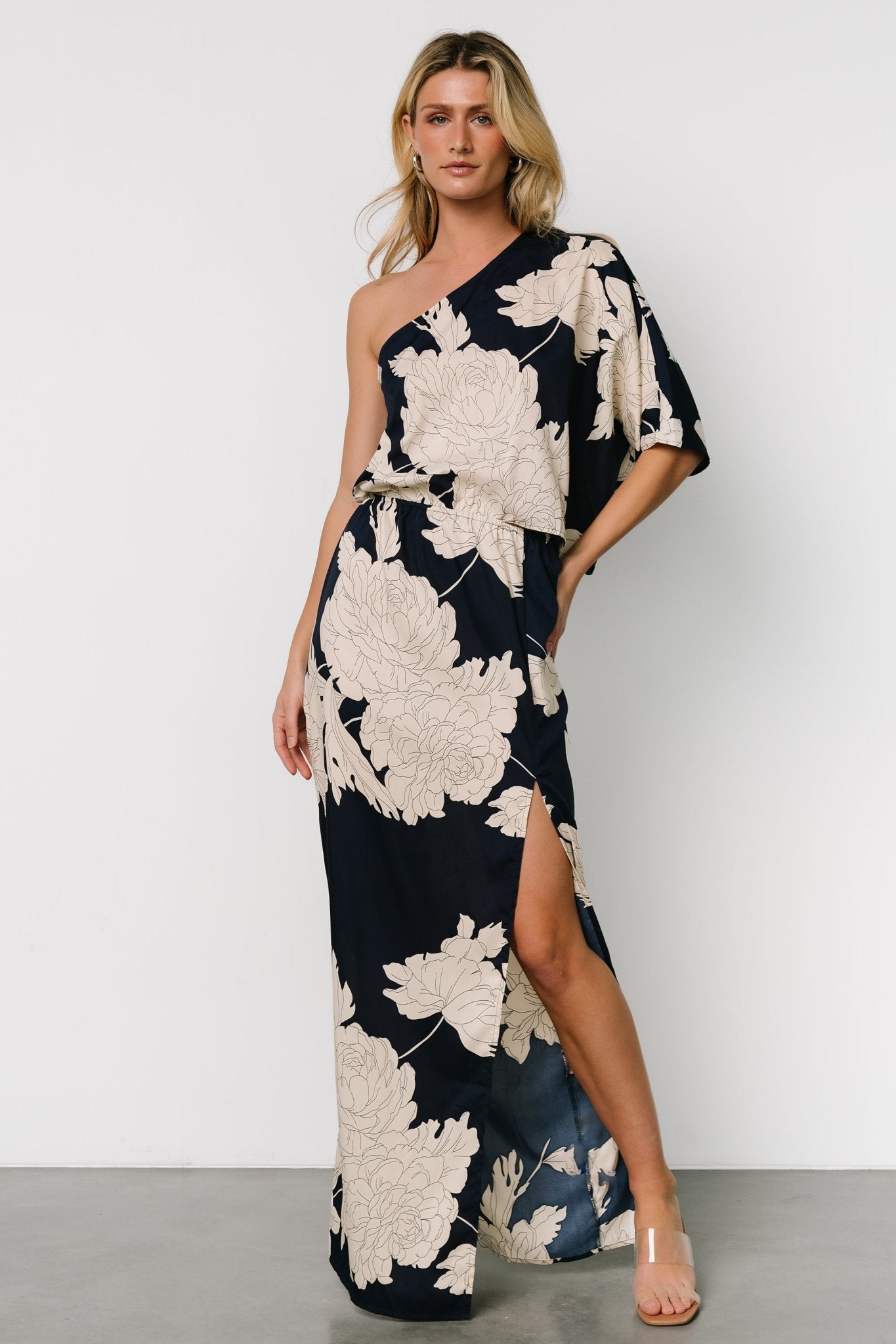 Halston Maxi Dress | Navy + Cream Cheap Pirce